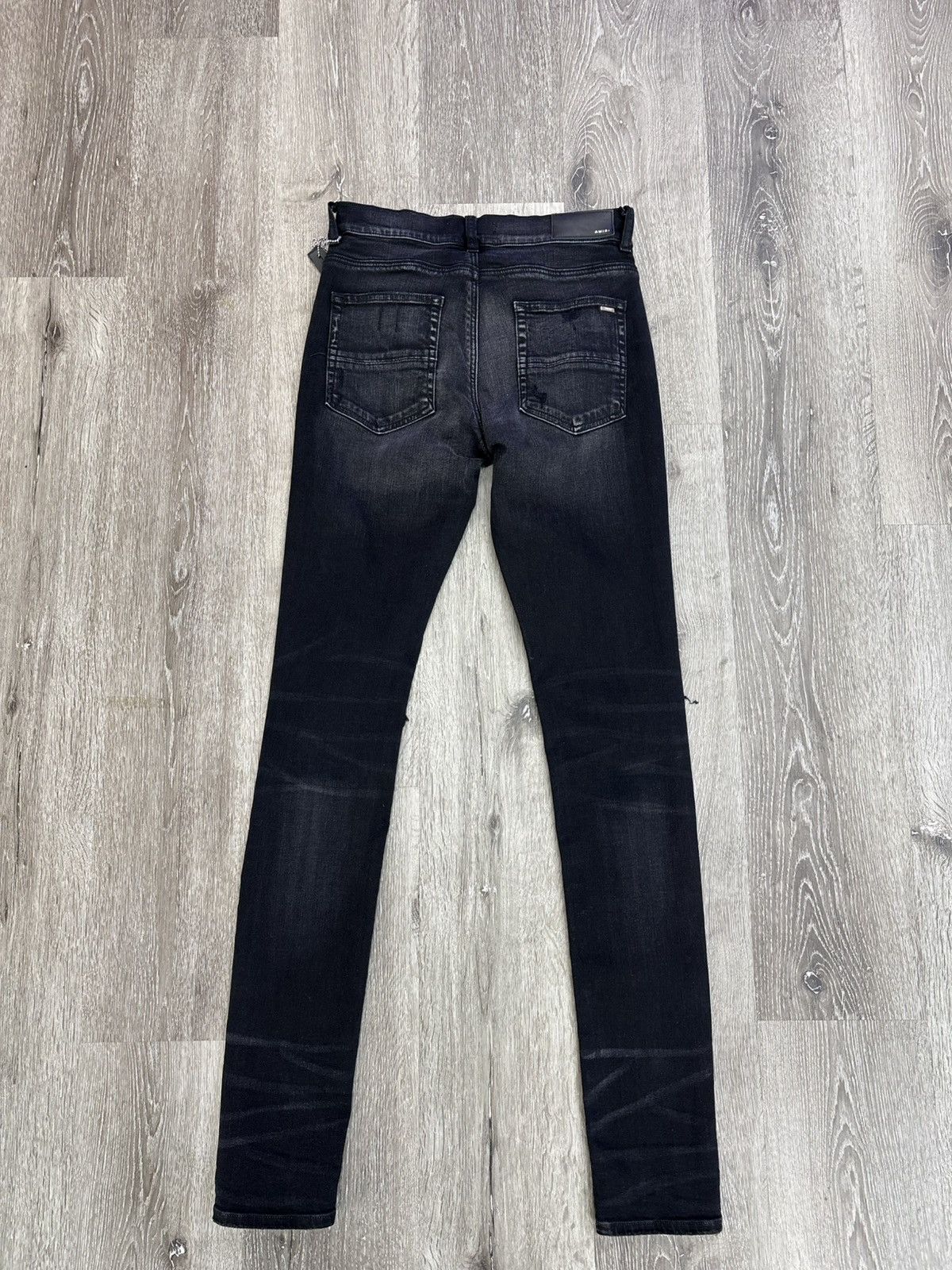 Amiri Amiri “Paisley Patch” Distressed Skinny Jeans (Black/Orange) Size US 30 / EU 46 - 2 Thumbnail
