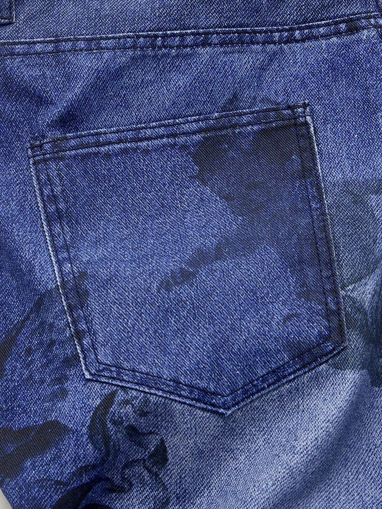 Japanese Brand Slim stacked graphic jeans Size US 32 / EU 48 - 4 Thumbnail