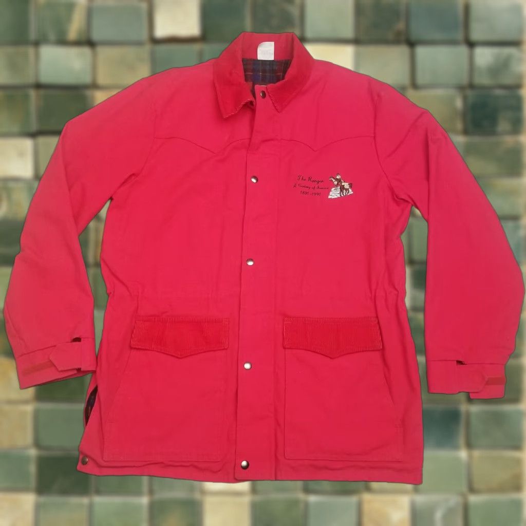 Walls VINTAGE Walls Jacket Mens L Red Canvas Wapiti Ranger District Parka Wyoming Coat Size US L / EU 52-54 / 3 - 1 Thumbnail