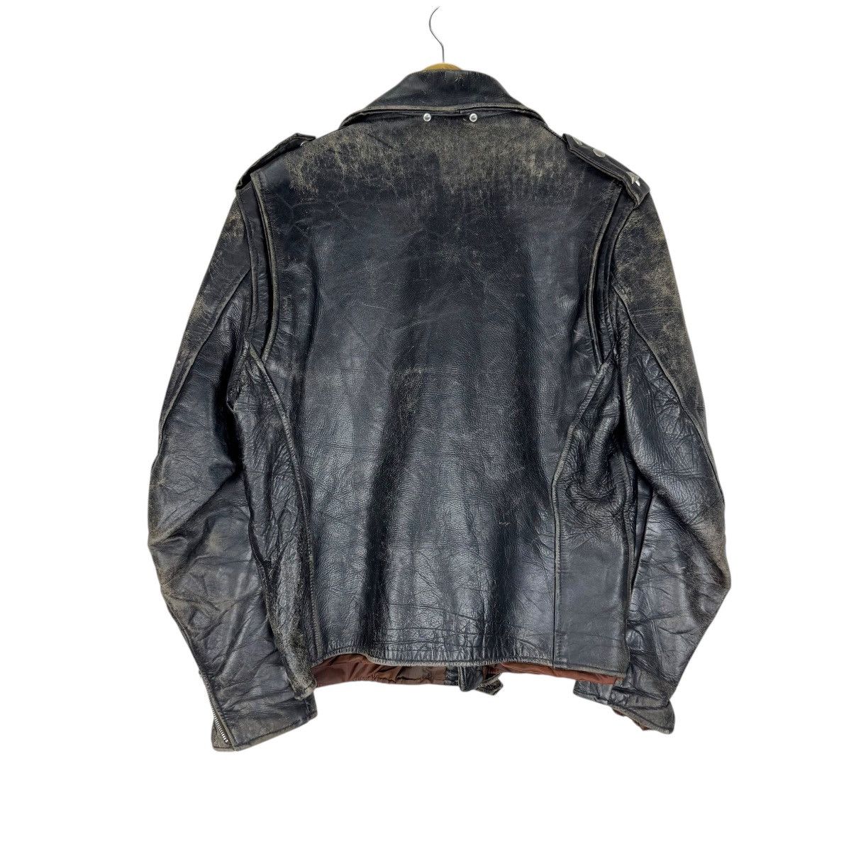 Genuine Leather 🌟VINTAGE 50s STEERHIDE ONE STUDS MOTORCYCLE LEATHER JACKET Size US M / EU 48-50 / 2 - 16 Thumbnail