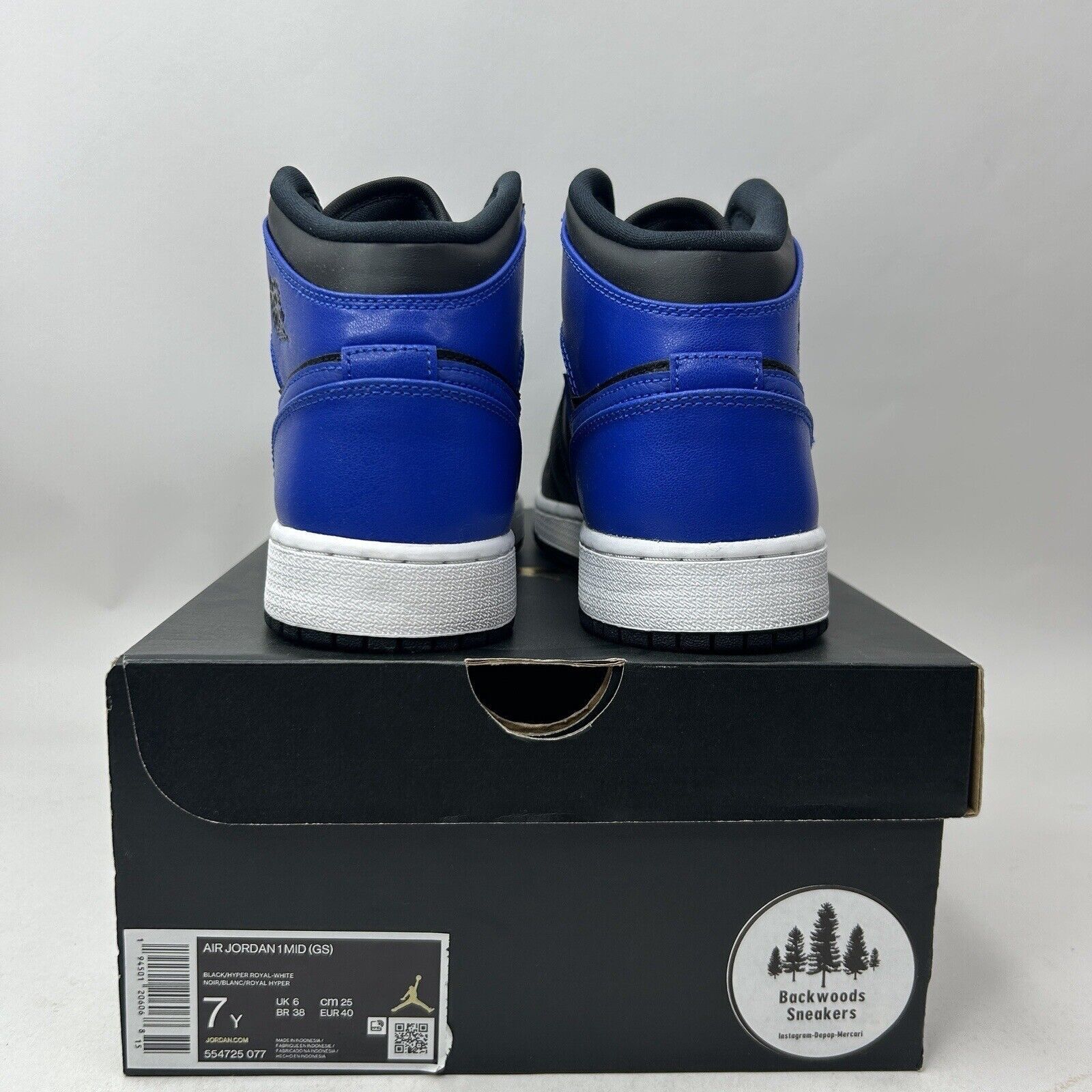 Nike Nike Shoes Air Jordan 1 Mid Retro GS “Hyper Royal” 2023 Size US 8.5 / EU 41-42 - 4 Thumbnail