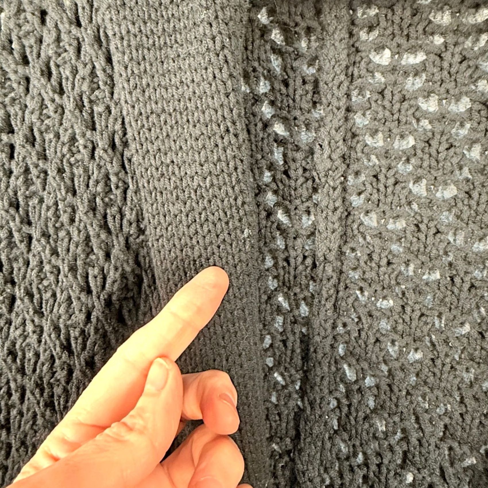 Lucky Brand Lucky Brand Cardigan 2X Black Crochet Knit Open Front Oversized Batwing Boho Size XXL / US 16-18 / IT 52-54 - 3 Thumbnail