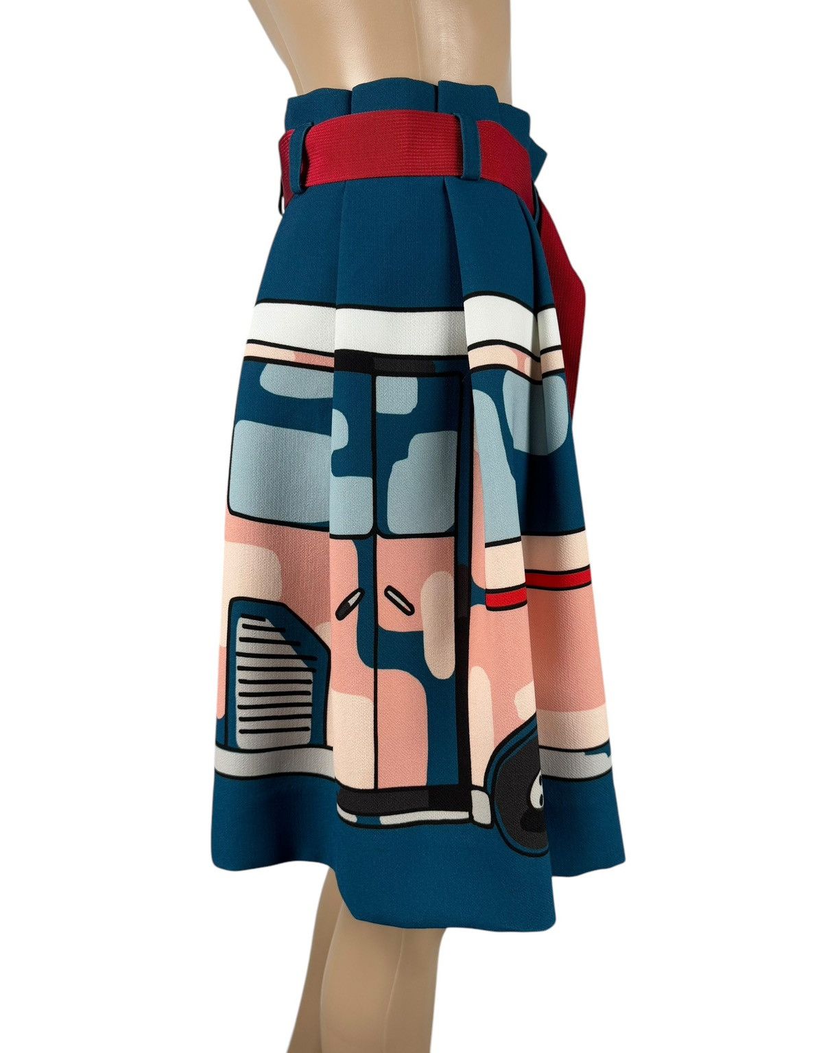 Cop Copine Cop Copine Autocar Jupe Skirt Belted Printed Polyester Size 27" / US 4 / IT 40 - 5 Thumbnail