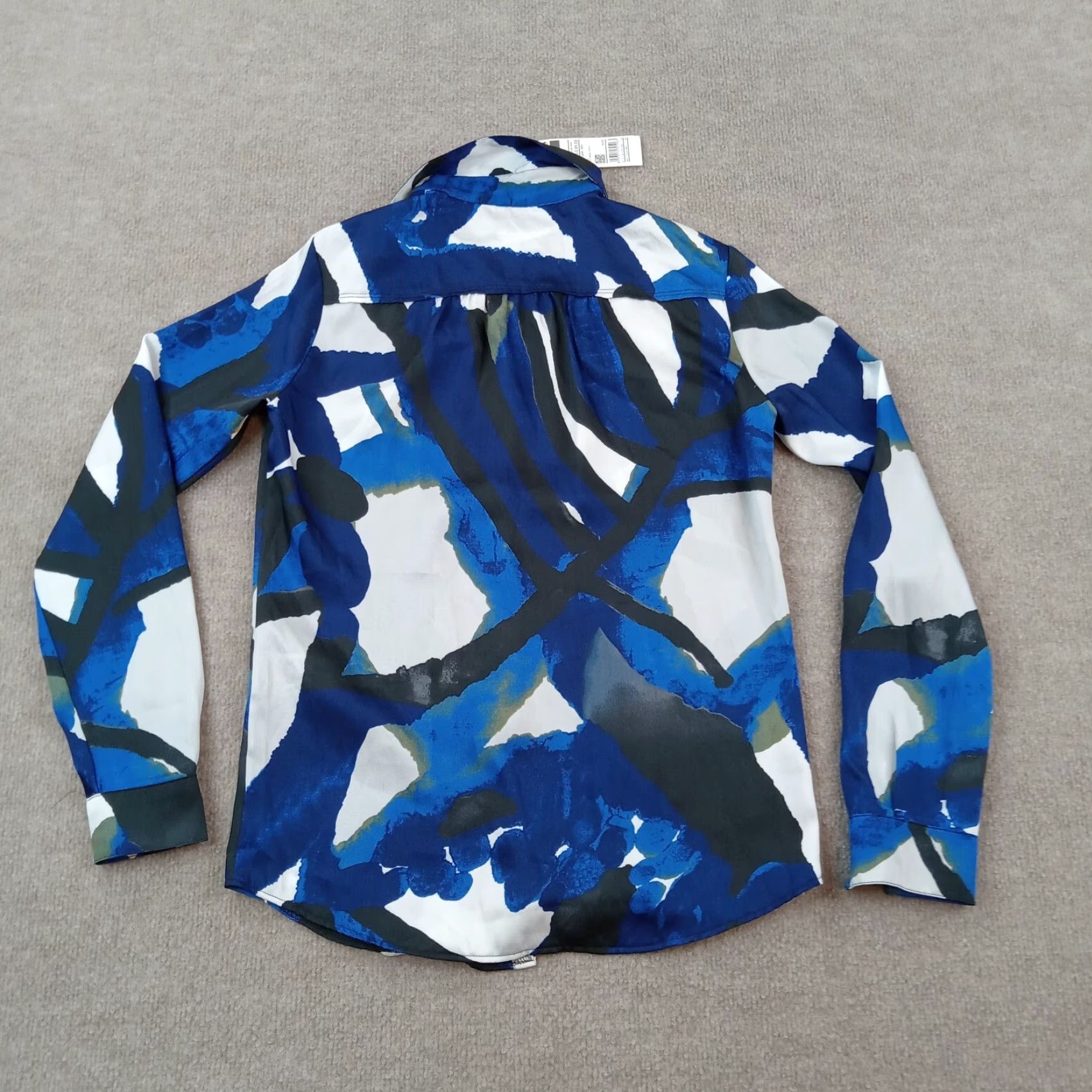 Benetton Stile Benetton Geometric Pattern Button Up Shirt Womens XS Blue Size XS / US 0-2 / IT 36-38 - 8 Thumbnail