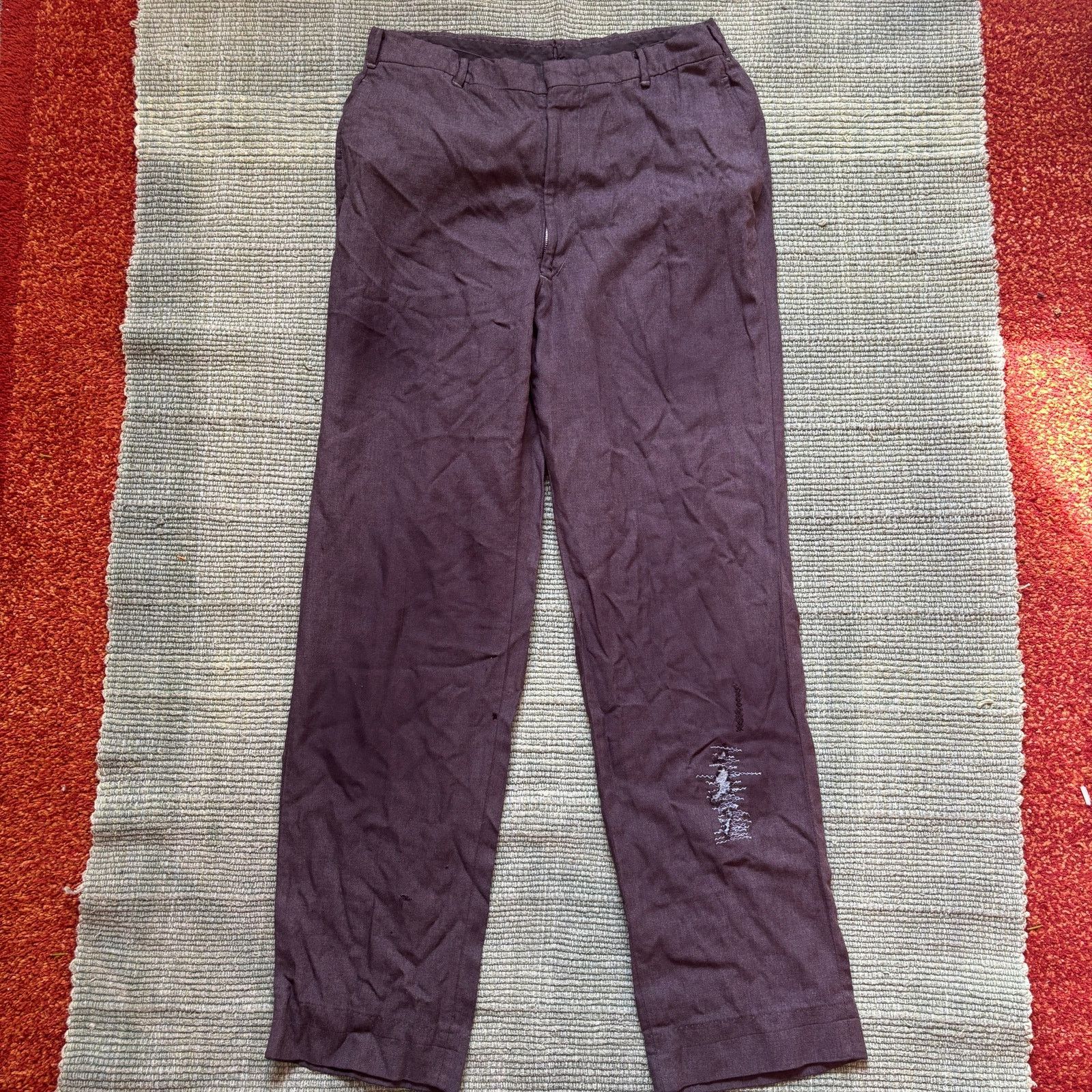 Vintage True vintage 60s Koratron wool gabardine repaired trousers Size US 30 / EU 46 - 4 Thumbnail