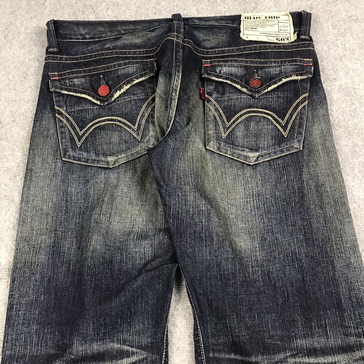 14th Addiction × If Six Was Nine × Le Grande Bleu (L.G.B.) FLARED JAPAN STYLE DISTRESSED BOOT CUT EDWIN DENIM PANTS Size US 34 / EU 50 - 14 Thumbnail