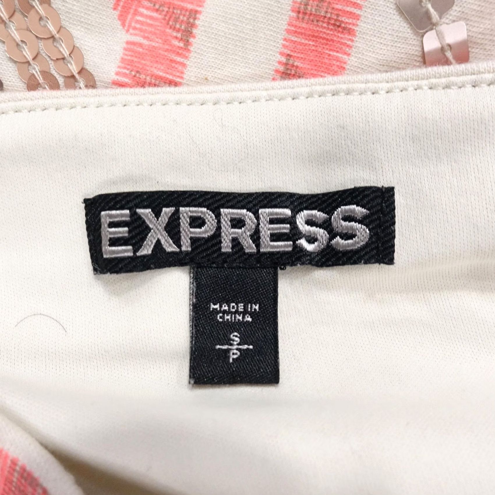 Express Express Skirt Womens S Multicolor Geometric Sequin Straight Pencil Short Lined Size 28" / US 6 / IT 42 - 5 Thumbnail