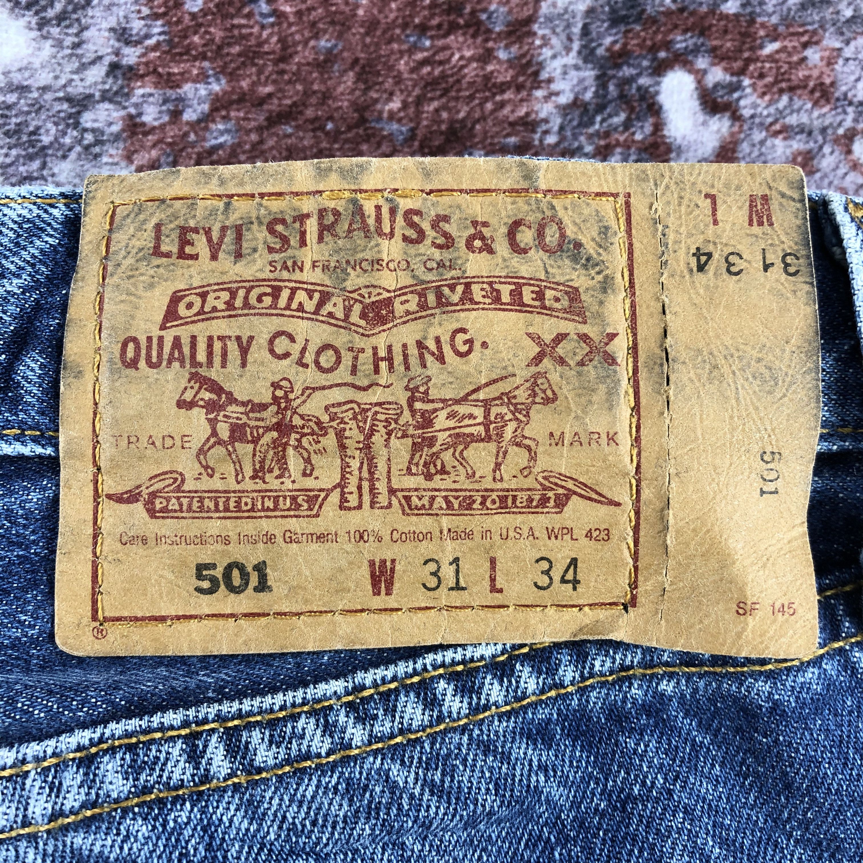 Levi's 90s Vintage Blue Wash Levis 501 Jeans-JM2853 Size US 31 - 6 Thumbnail