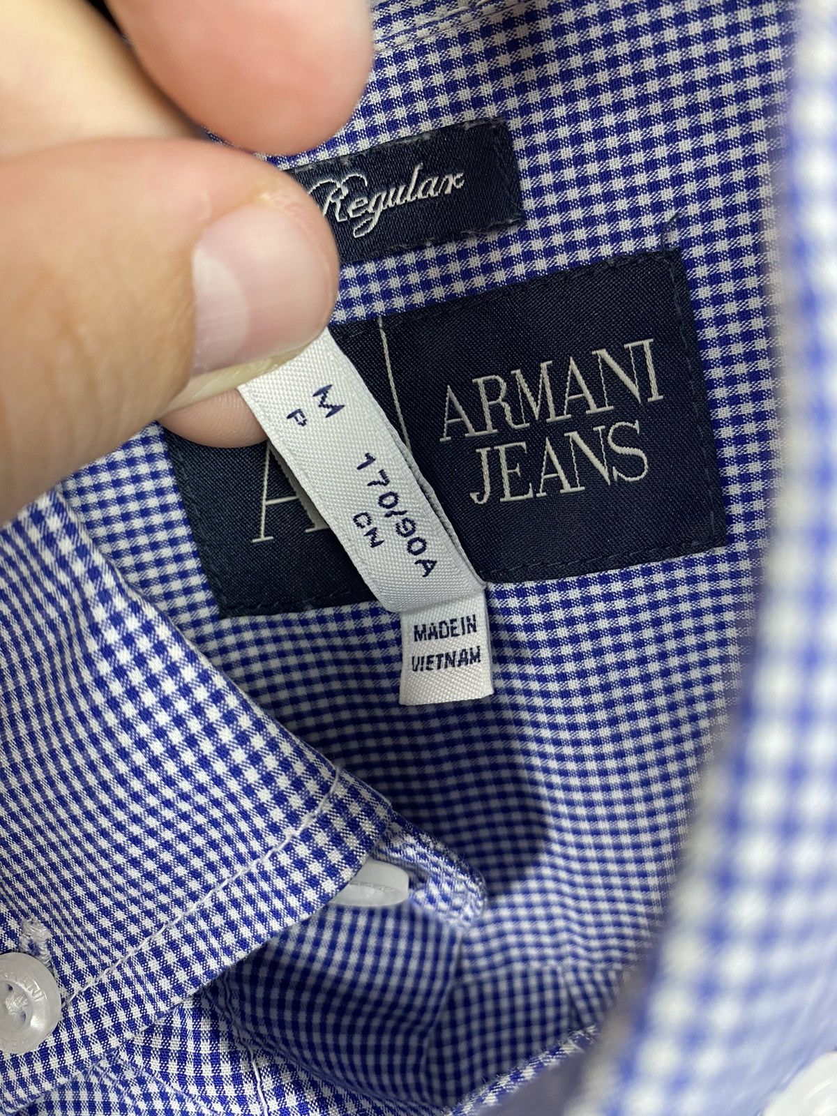 Armani Armani Jeans Shirt Button Up Embroidered Logo Check size M Size US M / EU 48-50 / 2 - 6 Thumbnail