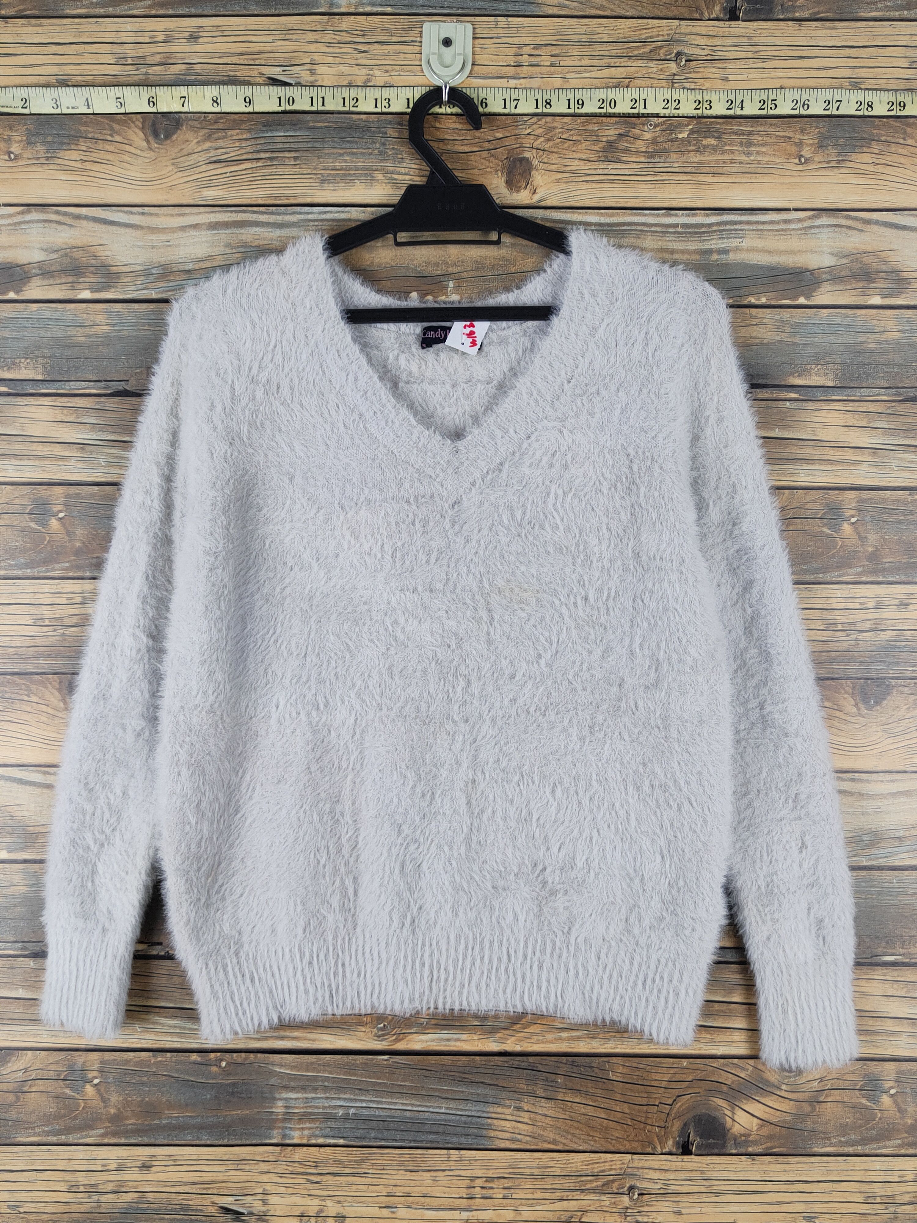 Japanese Brand Candy Holic Gray Shag Shaggy Fur Mohair Knitwear #W1632 Size M / US 6-8 / IT 42-44 - 1 Thumbnail