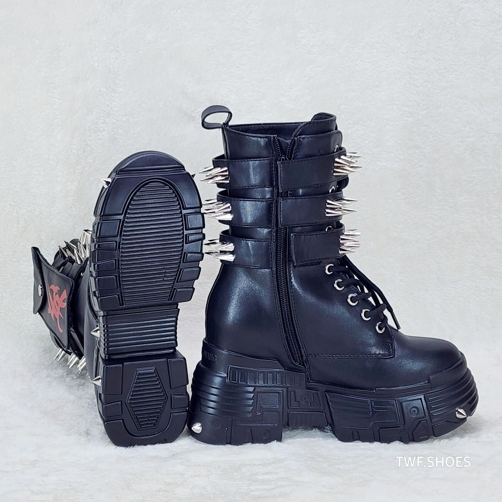 Other Anthony Wang Blackest Night Cyber Punk Goth Mid Calf Platfor Size US 8 / IT 38 - 2 Thumbnail