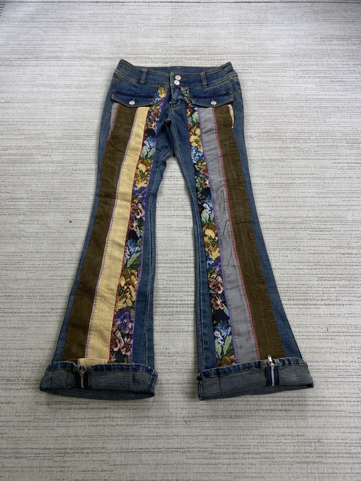 Japanese Brand Vintage Flared Joky Gal Custom Patchwork Denim Jeans Size US 28 / EU 44 - 5 Thumbnail