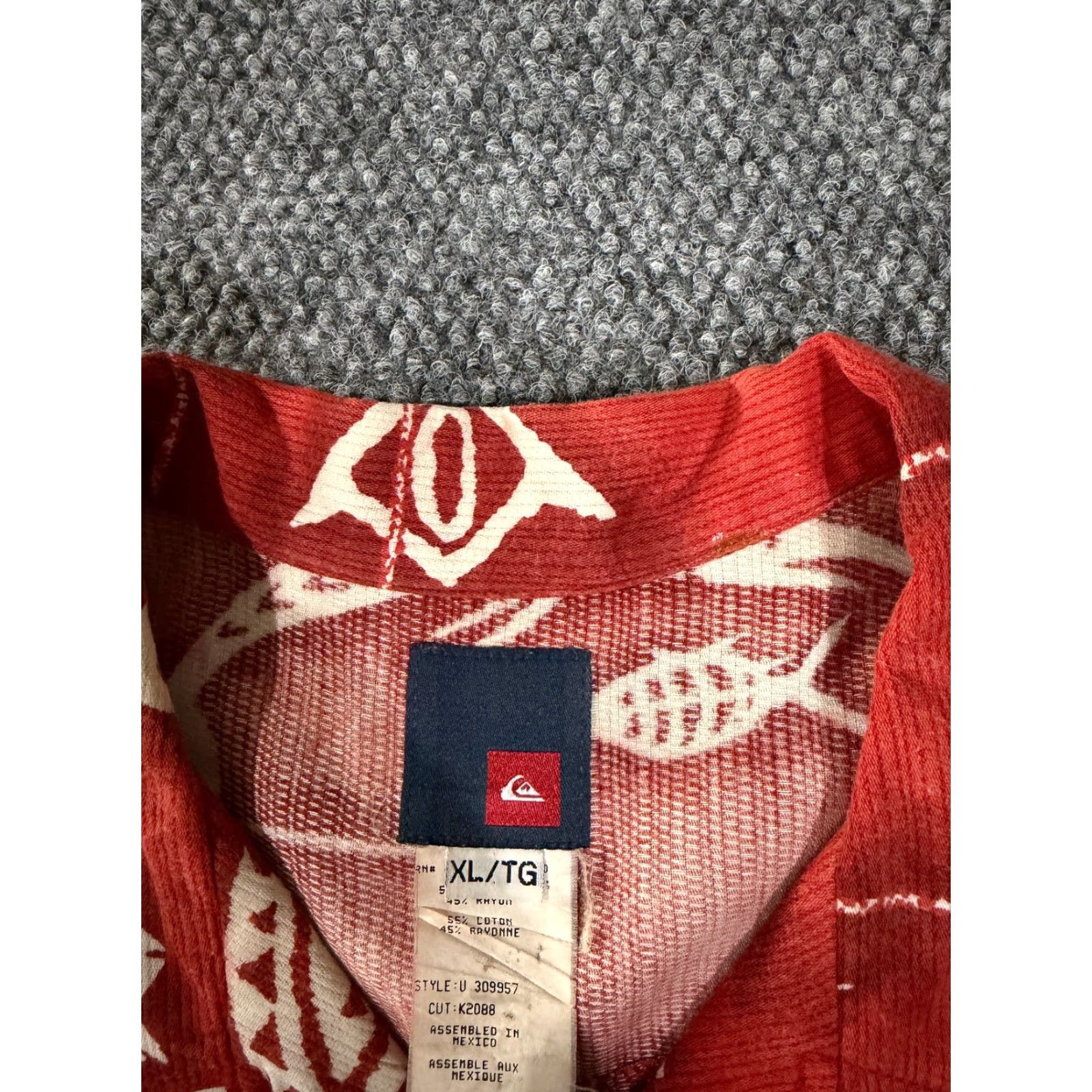 Quiksilver Quiksilver Shirt Button-Up Mens XL Red Hawaiian Tropical Fish Print Vintage Size US XL / EU 56 / 4 - 5 Thumbnail
