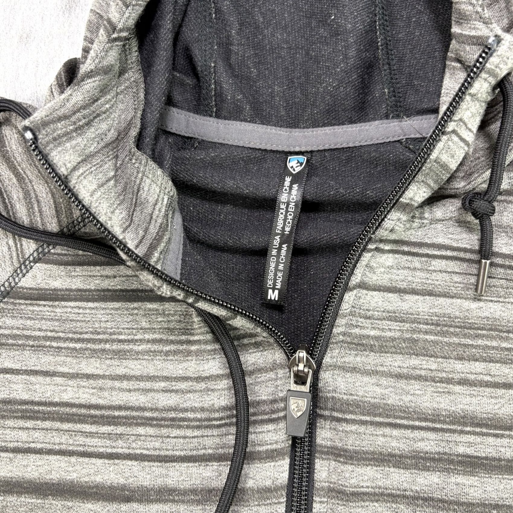 Vintage KÜHL Piper Hoodie Jacket Womens M Gray Striped Full Zip Outdoor Athletic Jacket Coats - Mens Womens? Size M / US 6-8 / IT 42-44 - 4 Thumbnail