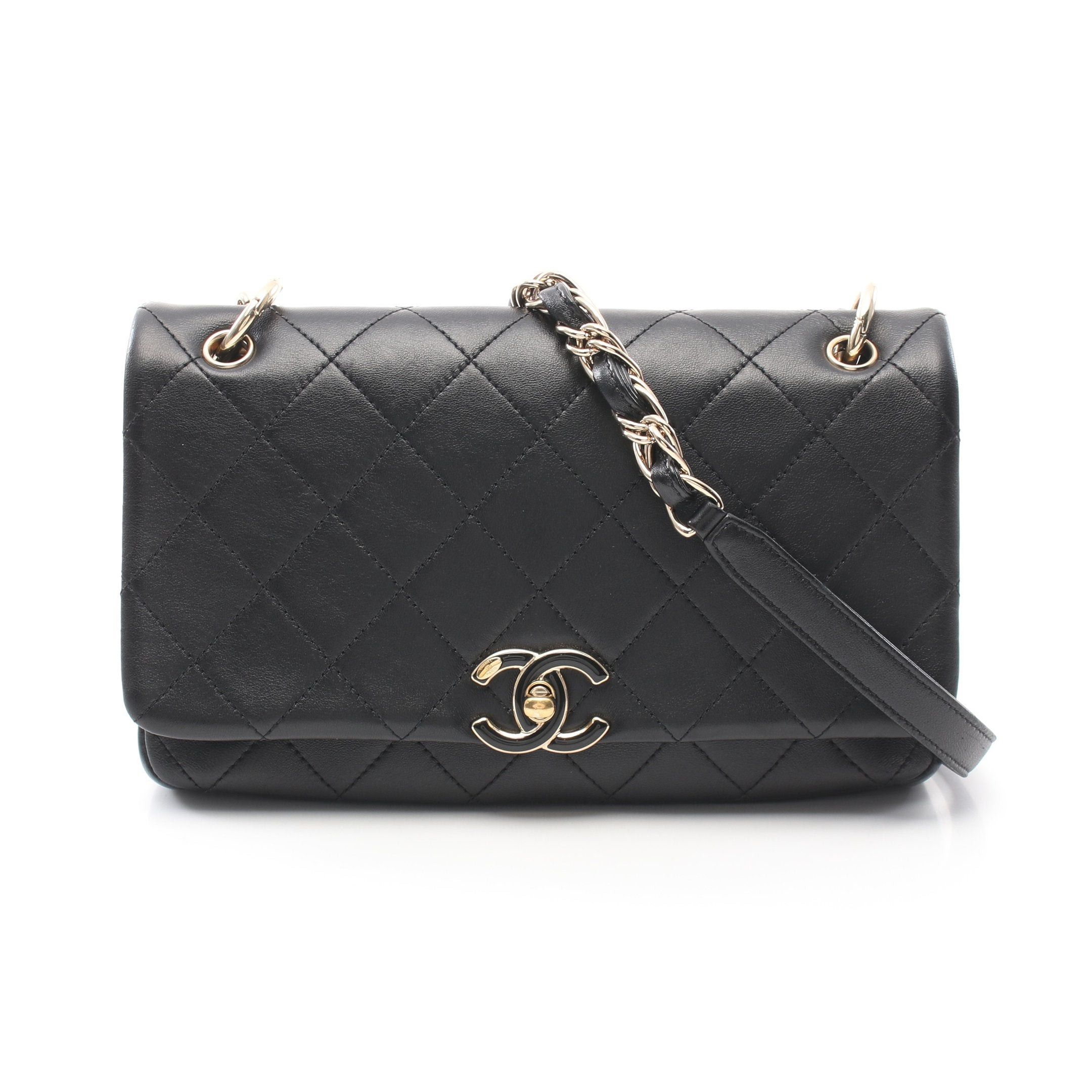 Chanel Chanel Matelasse Chain Shoulder Bag Lambskin Black Gold Hardware Size ONE SIZE - 1 Thumbnail
