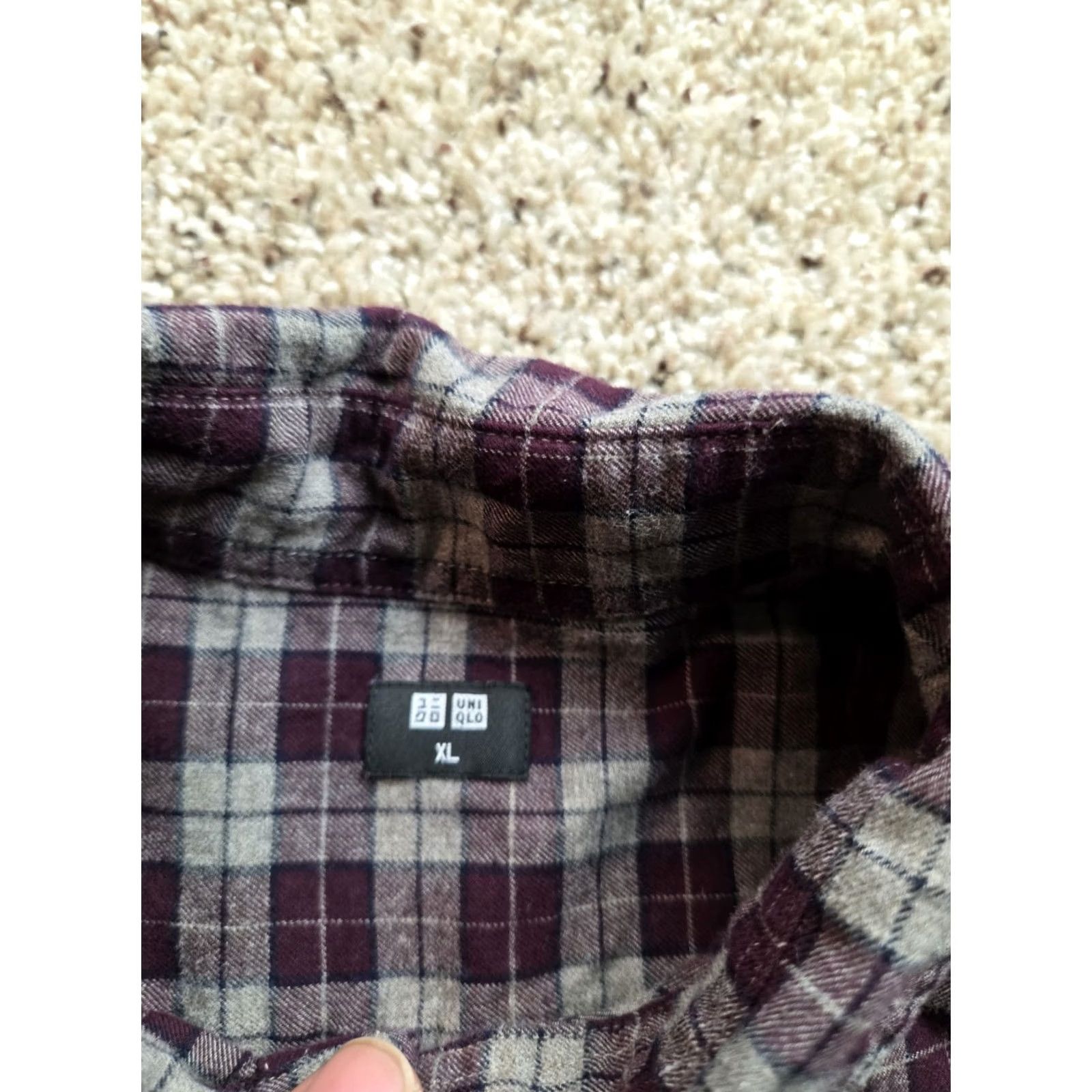 Uniqlo Uniqlo Shirt Mens XL Flannel Burgundy Cotton Button Down Long Sleeve Casual Size US XL / EU 56 / 4 - 4 Thumbnail