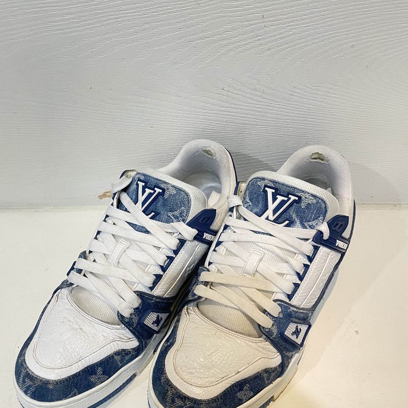 Louis Vuitton Louis Vuitton Denim Leather Low-Top Trainers 0089 Size US 9.5 / EU 42-43 - 1 Thumbnail