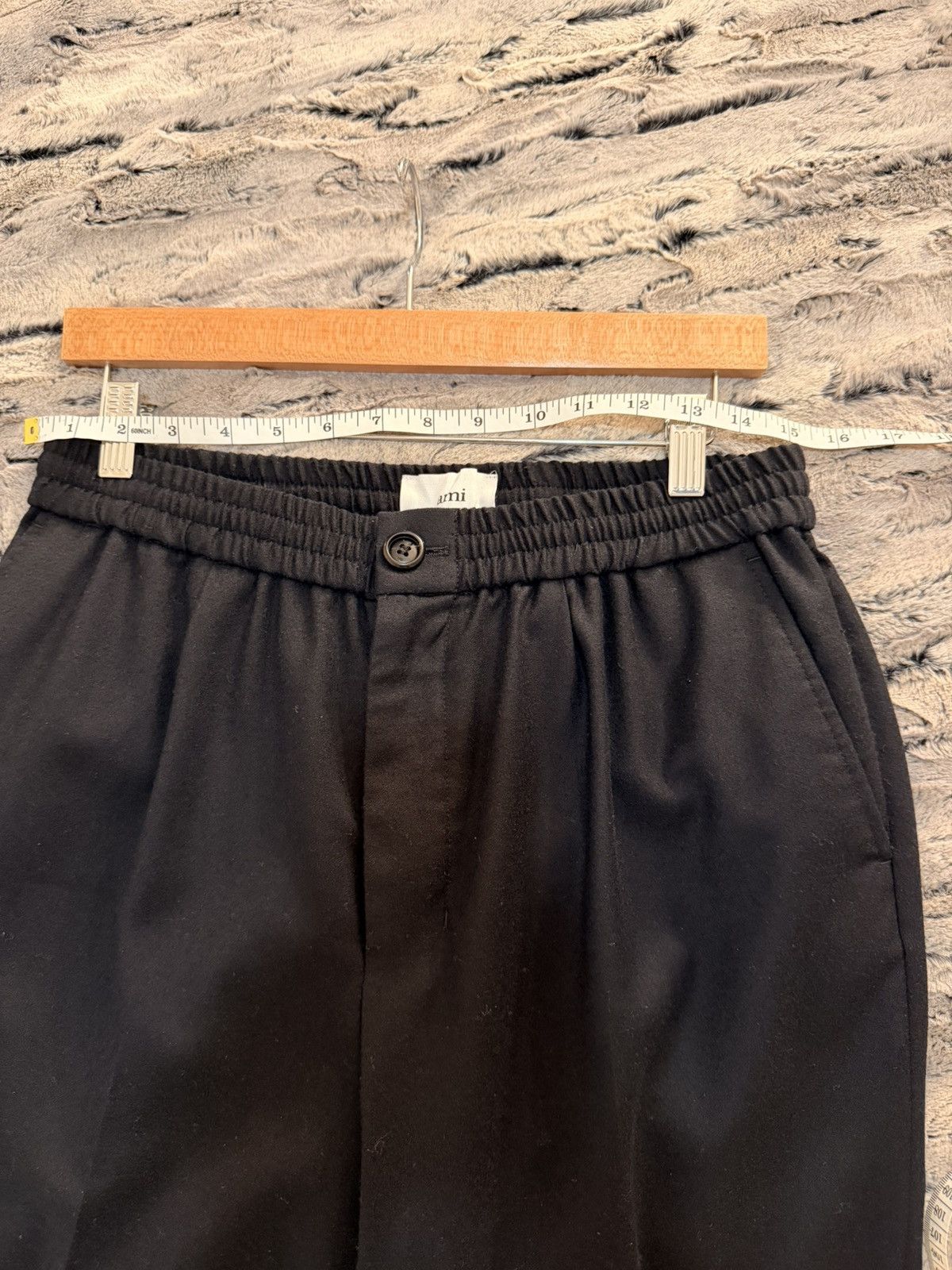 AMI Ami Paris Cropped Elasticated Waist Trousers Size US 30 / EU 46 - 3 Thumbnail