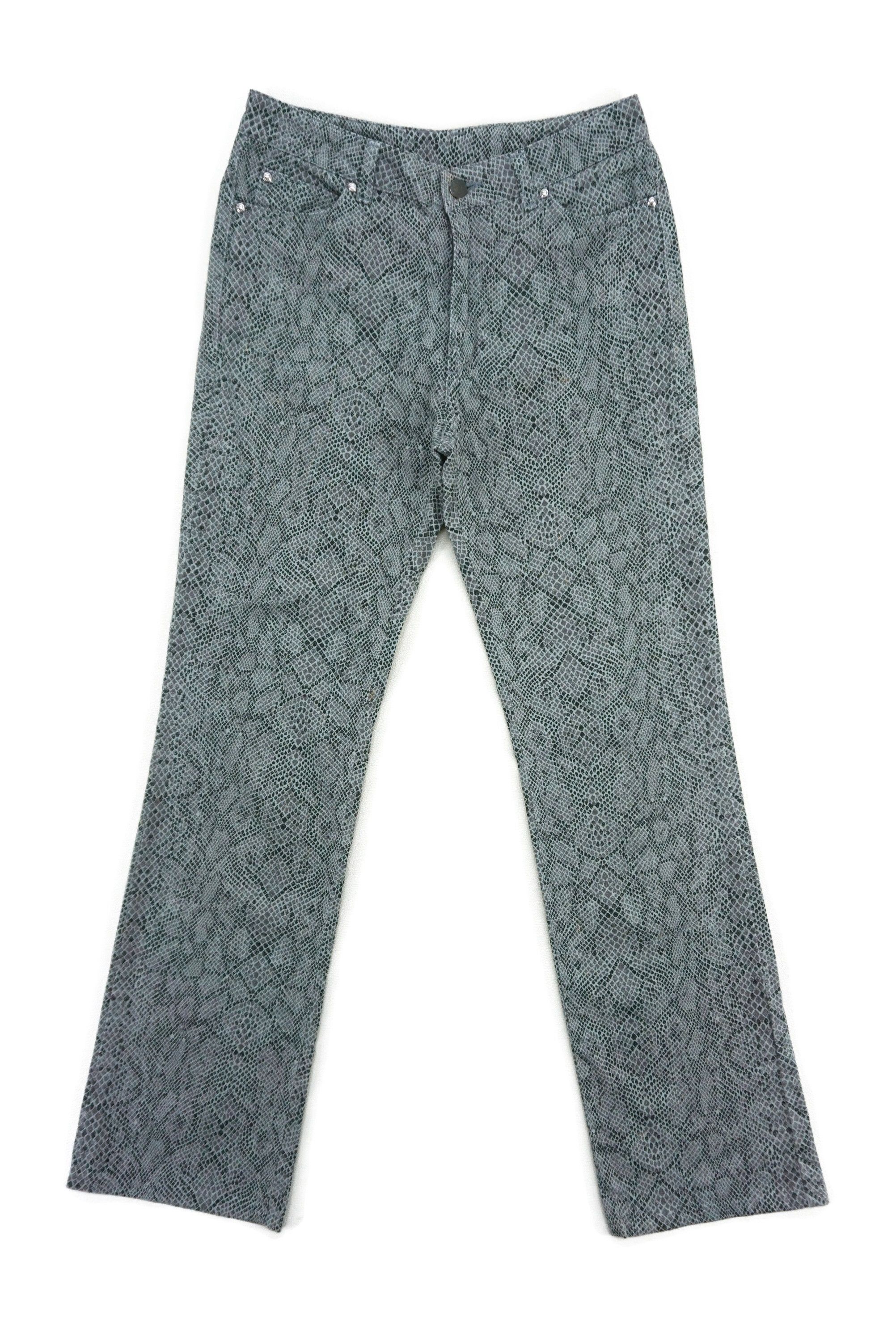Japanese Brand Sasson Pants fit W29xL30.5 Snake Print Straight-Leg Size 29" - 1 Thumbnail