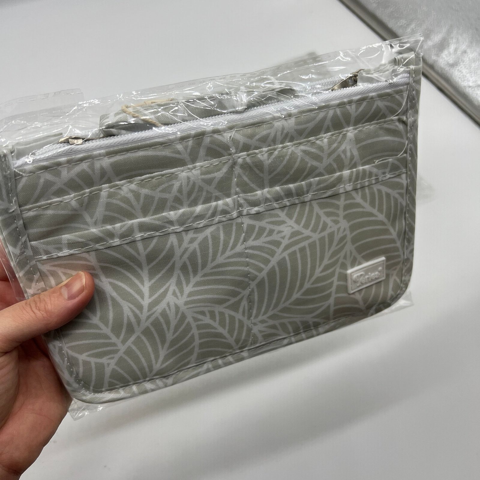Other Periea Set of 3 Purse Organizers with Gift Bags Grey Leaves Size ONE SIZE - 8 Thumbnail