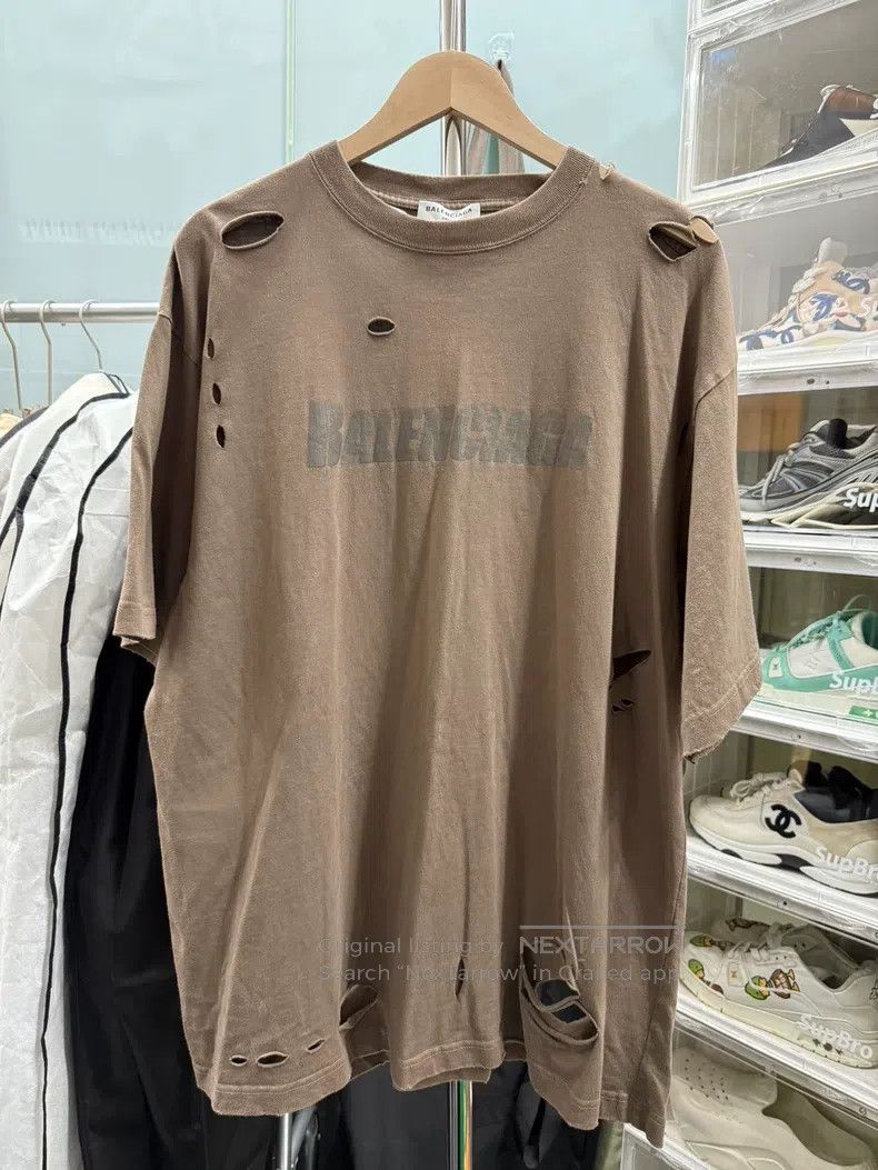 Balenciaga Balenciaga Ripped Short Sleeve T-Shirt Size US XS / EU 42 / 0 - 1 Thumbnail