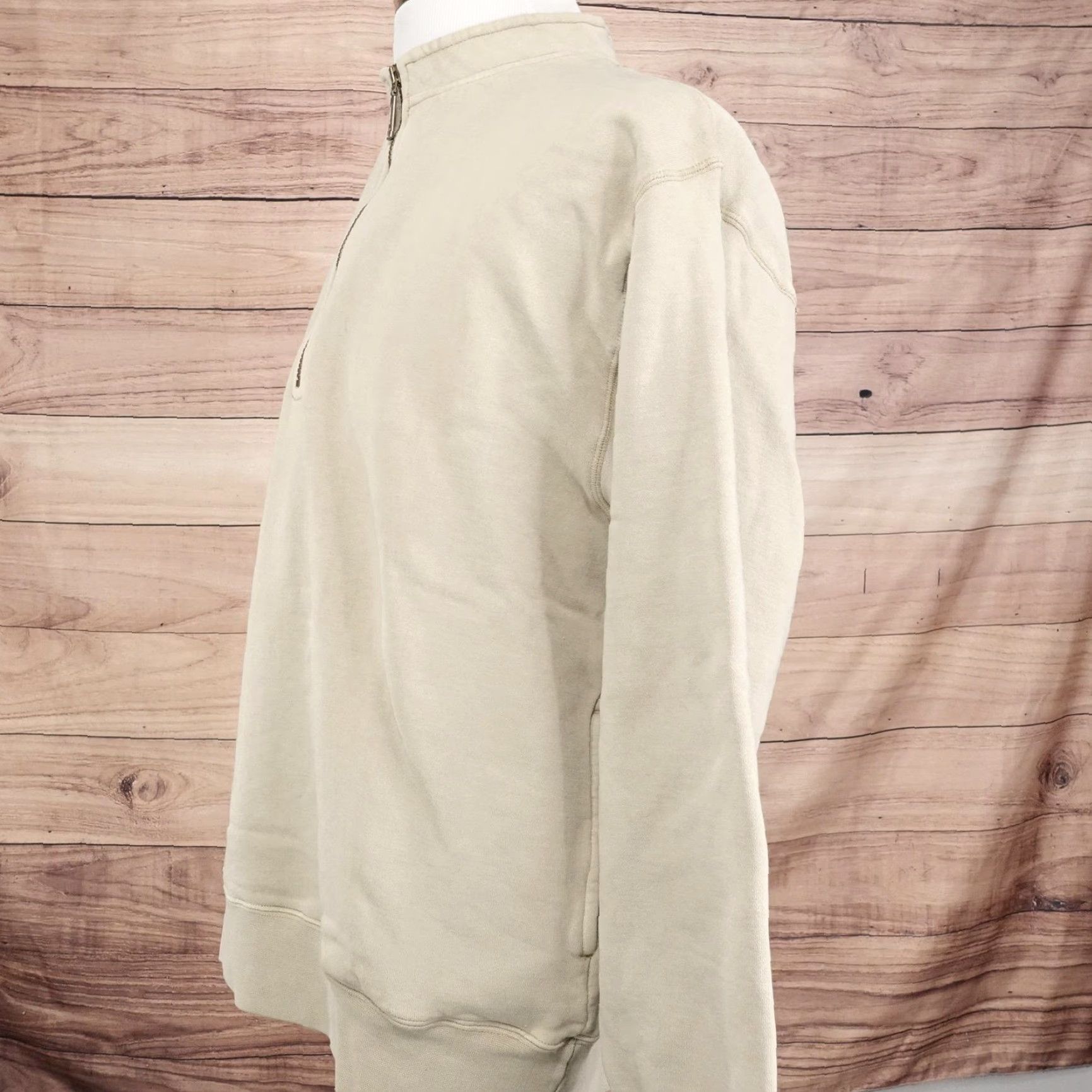 Orvis Orvis Sweatshirt Mens L Beige 1/4 Zip Fleece Pullover Pockets Outdoor Cotton Polyester Size US L / EU 52-54 / 3 - 5 Thumbnail