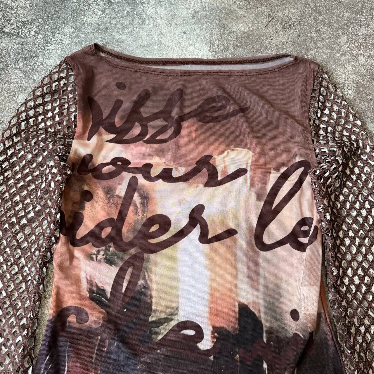 20471120 Y2K Japanese Mesh Long Sleeve Top (like Jean Paul Gaultier) Size M / US 6-8 / IT 42-44 - 3 Thumbnail