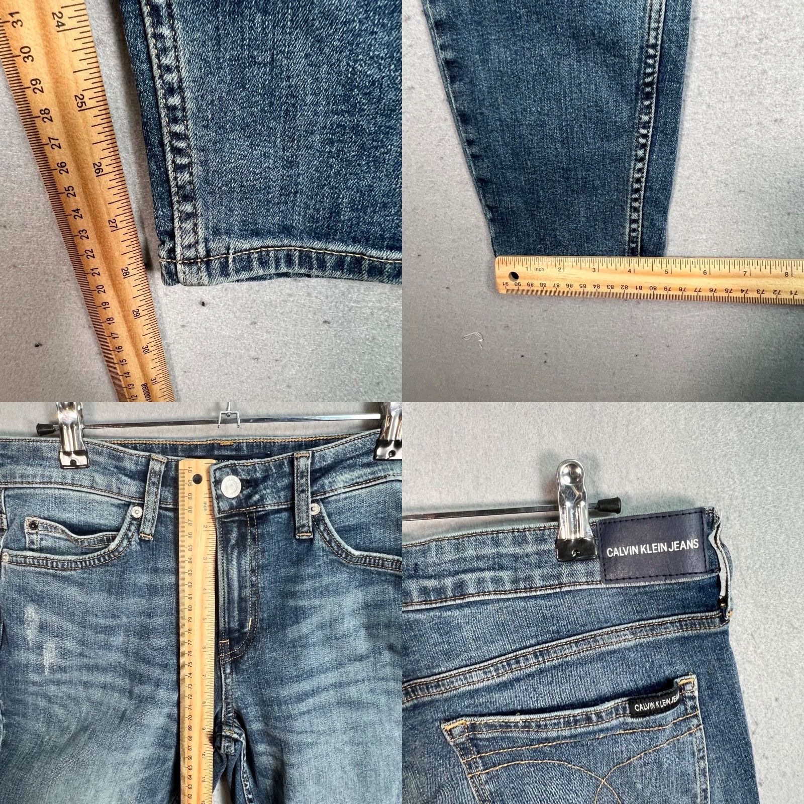 Calvin Klein VINTAGE Calvin Klein Jeans Womens 8 / 30 Slim Skinny Denim Pants Mid Rise Blue Cotton Blend 28.5 Inseam Womens Size 30" / US 8 / IT 44 - 8 Thumbnail