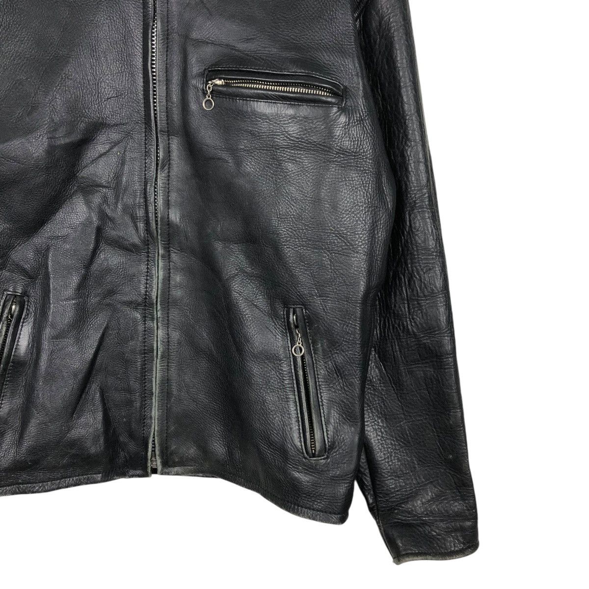 Vintage 🔥VINTAGE LEATHER JACKET CAFE RACER SV.STONE COWHIDE LEATHER Size US M / EU 48-50 / 2 - 7 Thumbnail