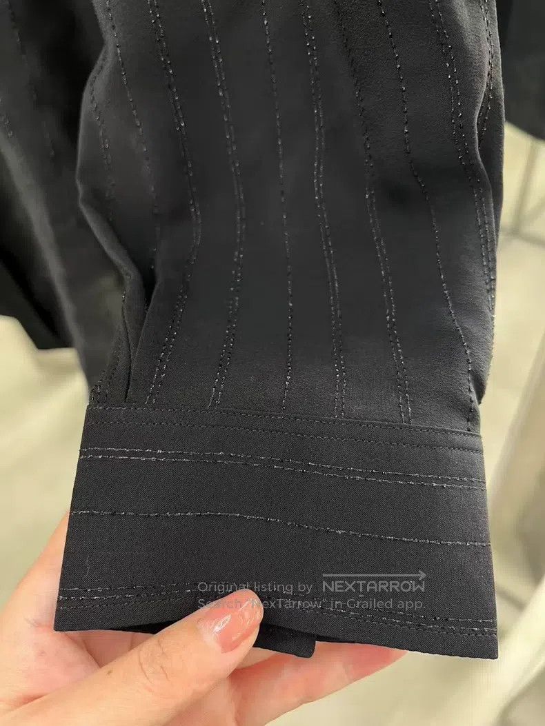 Saint Laurent Paris Saint Laurent Paris Black Silver Thread Shirt Size US M / EU 48-50 / 2 - 4 Thumbnail