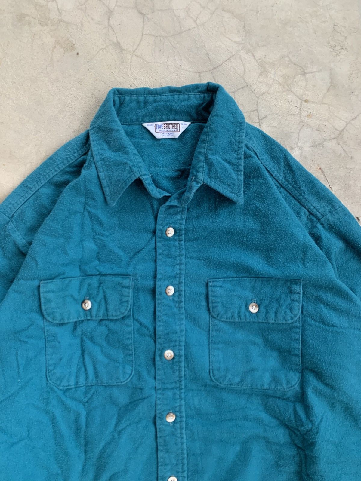 Vintage Cropped button up shirt double pocket fivebrother boxy Size US L / EU 52-54 / 3 - 5 Thumbnail