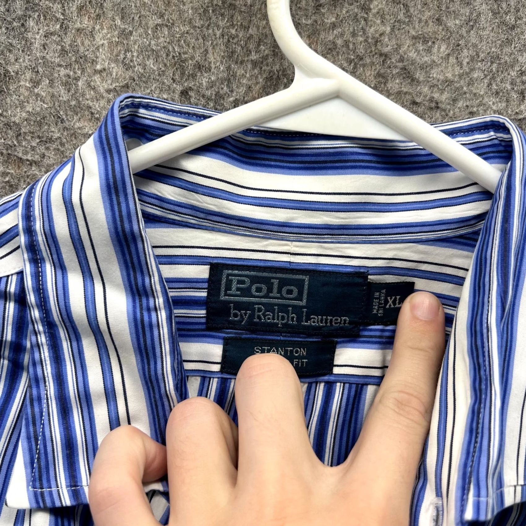 Polo Ralph Lauren VINTAGE Ralph Lauren Shirt Men XL Blue Button-Down Striped Oxford Plaid Polo Ralph Lauren Button-Up Collared Long Sleeve All Seasons Size US XL / EU 56 / 4 - 4 Thumbnail
