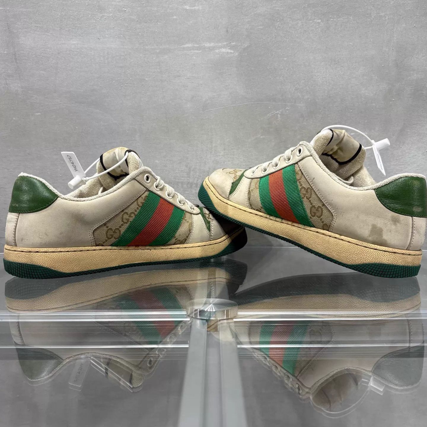 Gucci Gucci Green Dirty Sneakers UK5/39 YH24757 Size US 6 / EU 39 - 5 Thumbnail