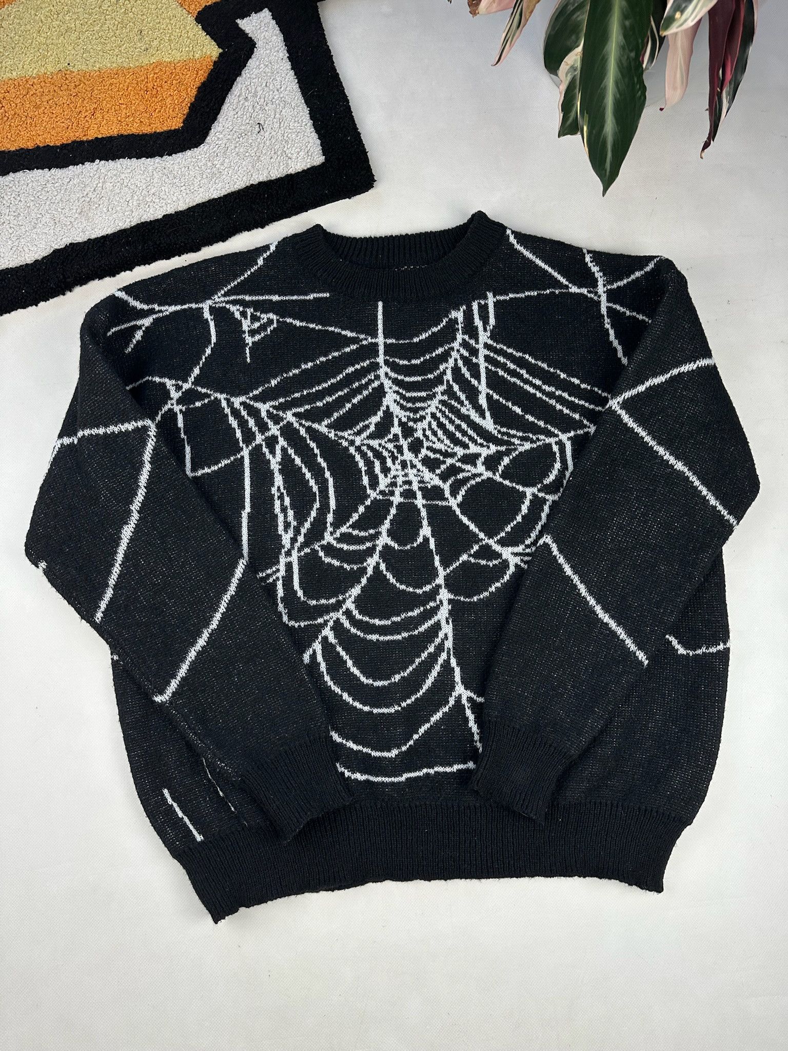 Vintage Spider Web Sweater Pullover y2k Size US L / EU 52-54 / 3 - 7 Thumbnail