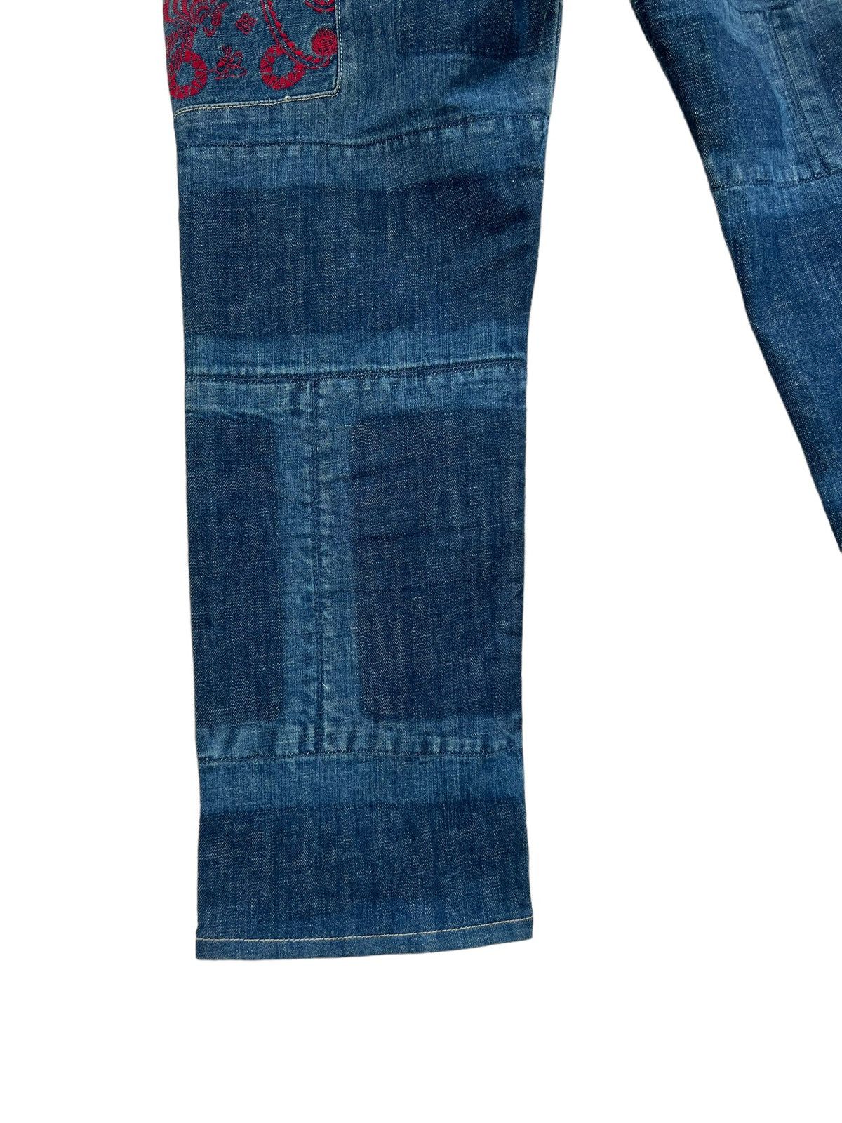 Vintage Japan Brand Etienne Ozeki Patchwork Embroidery Denim Jeans Size US 30 / EU 46 - 15 Thumbnail