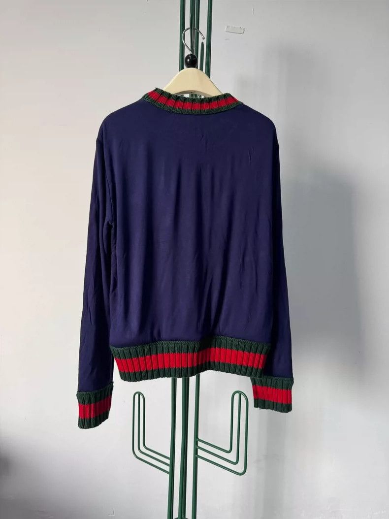 Gucci Gucci Red and green round-neck stitching long-sleeved pull Size US S / EU 44-46 / 1 - 2 Thumbnail