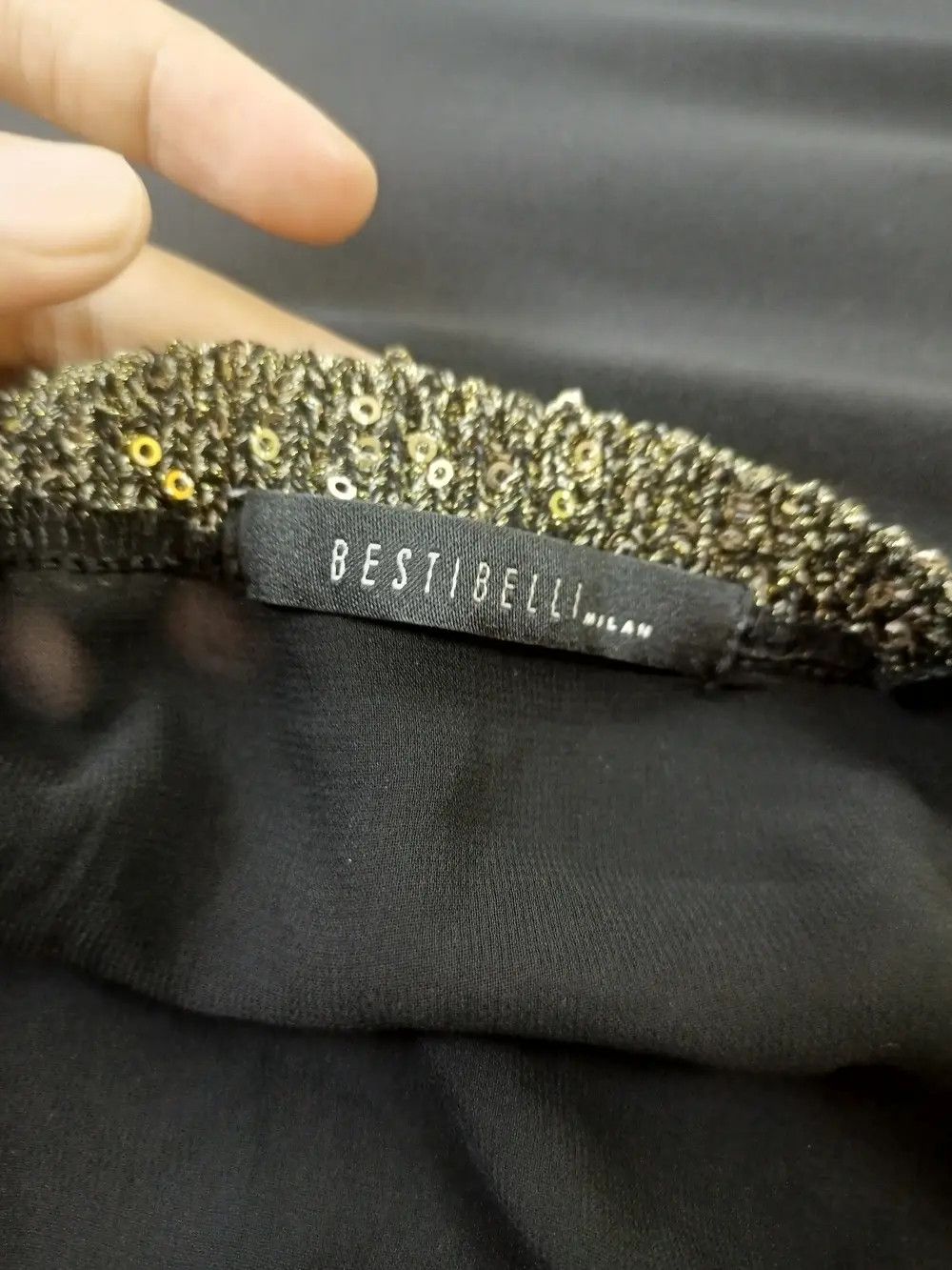If Six Was Nine × Japanese Brand BESTI BELLI Milan Black Gold Sequin Distressed Knit Size US M / EU 48-50 / 2 - 18 Thumbnail