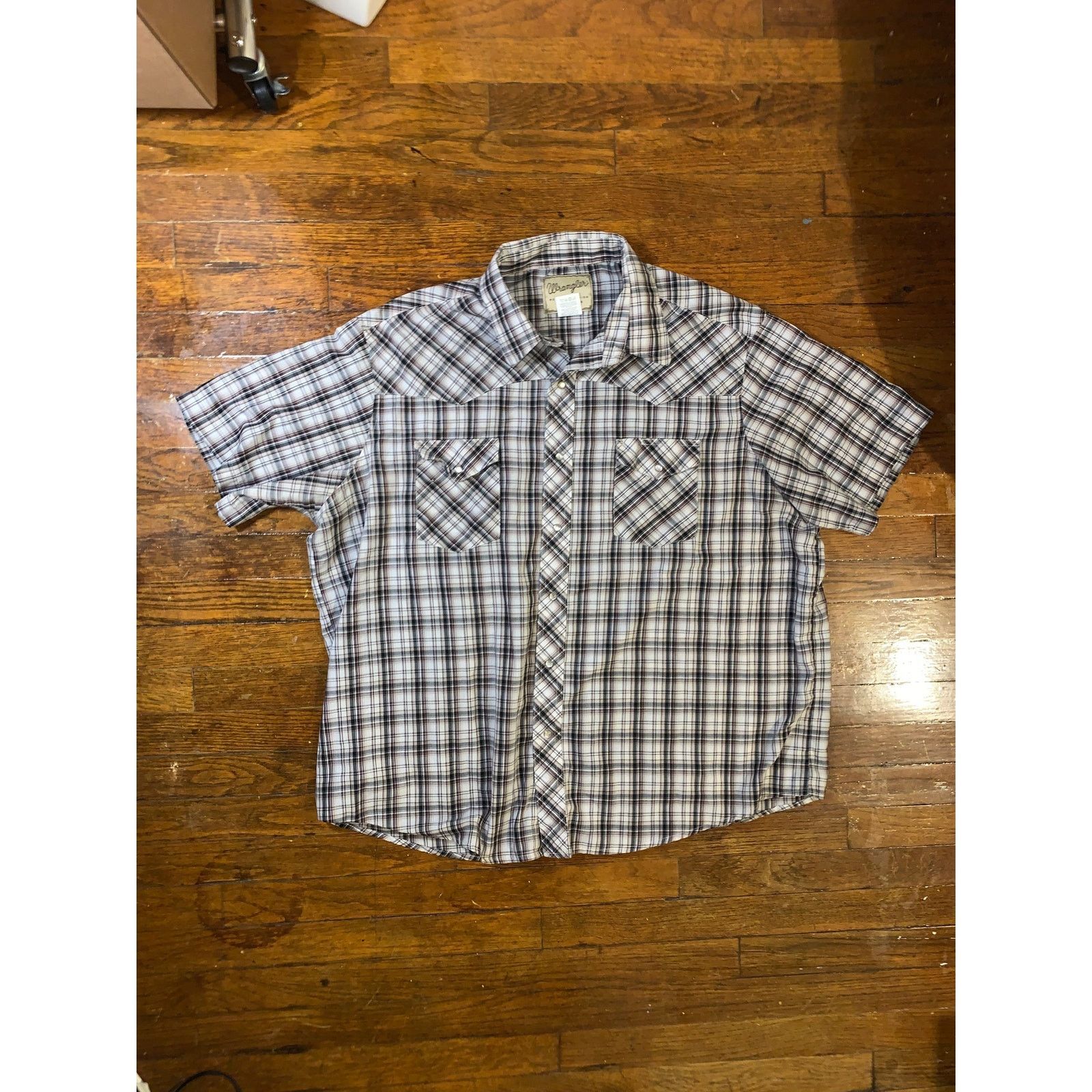 Wrangler Wrangler Western Snap Shirt 2XL Plaid Pearl Snap Trucking Size US XXL / EU 58 / 5 - 2 Thumbnail