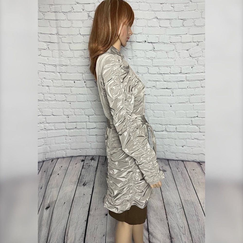 Other Lucy Paris Silver Ruched Rain Trench Coat With Belt Size Eu Size S / US 4 / IT 40 - 6 Thumbnail