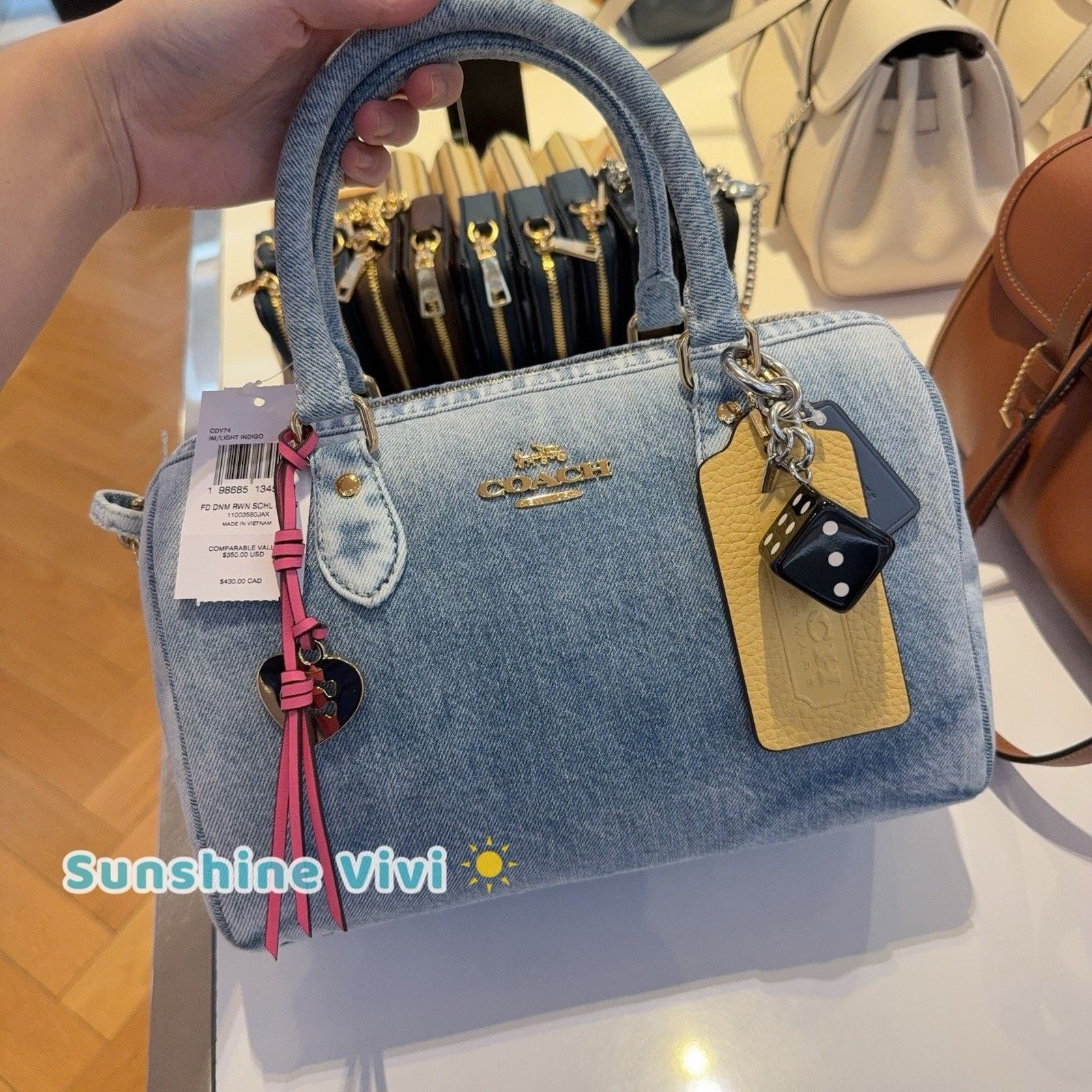 Coach NWT Coach Rowan Medium Satchel Loved Denim CDY74 Size ONE SIZE - 1 Thumbnail