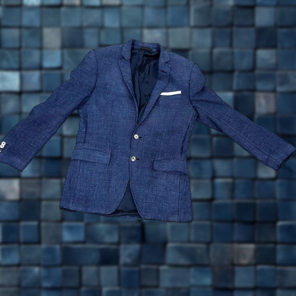Hugo Boss Hugo Boss Blazer Men 36 Blue Silk Wool Linen 2 Piece Vitale Barberis Canonico - READ Size 36R - 1 Thumbnail
