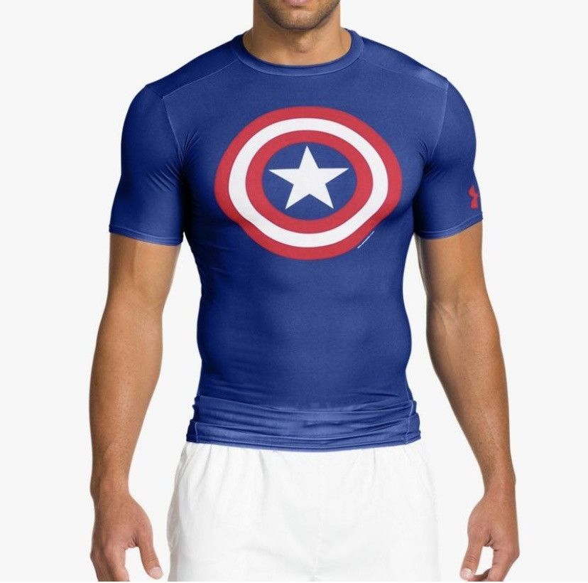 Marvel Comics × Under Armour Under Armour Marvel Captain America Jersey M Size Size US M / EU 48-50 / 2 - 1 Thumbnail