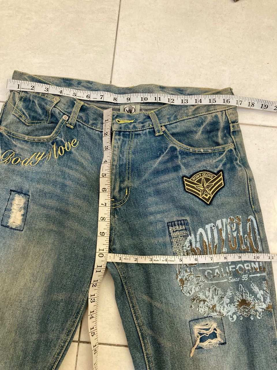 Hysteric Glamour Vintage Surf Distressed Denim Body Glove Surf Size US 33 - 8 Thumbnail