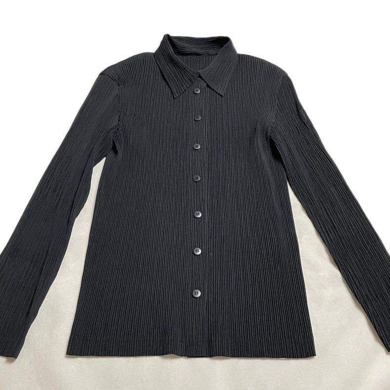 Issey Miyake Issey Miyake size:1 Black pleated long-sleeved cardigan Size M / US 6-8 / IT 42-44 - 5 Thumbnail