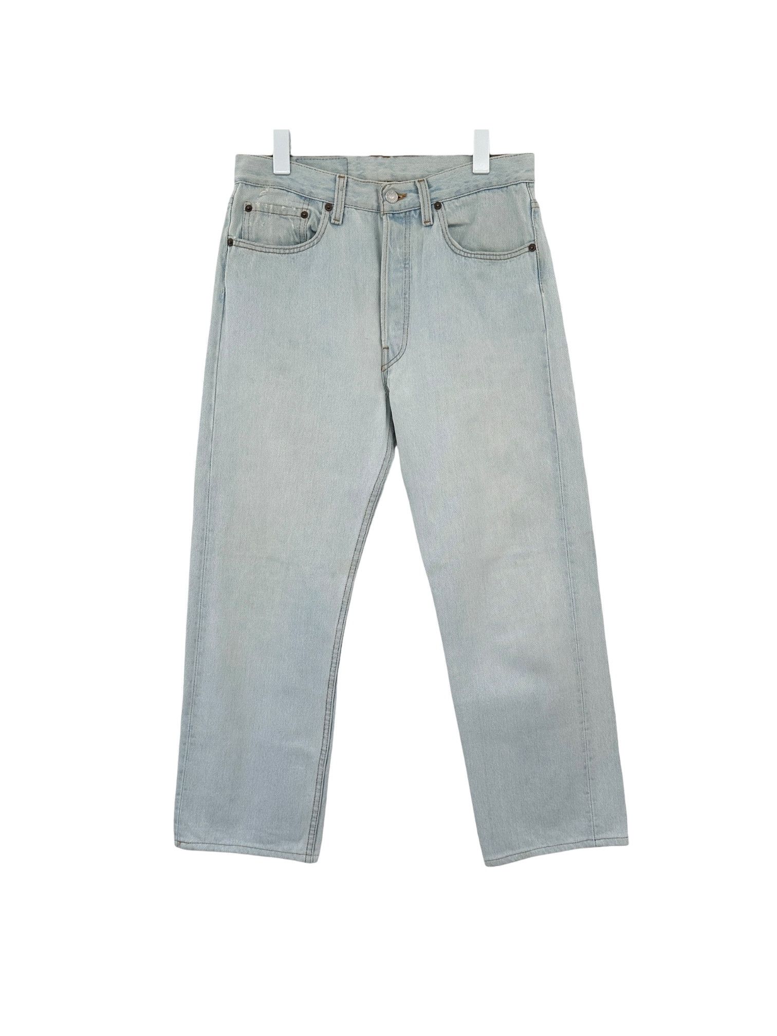 image of Levis x Levis Vintage Clothing 501 Made In Usa 1990S Bleach Washed Straight Leg Jeans in Washed Lig