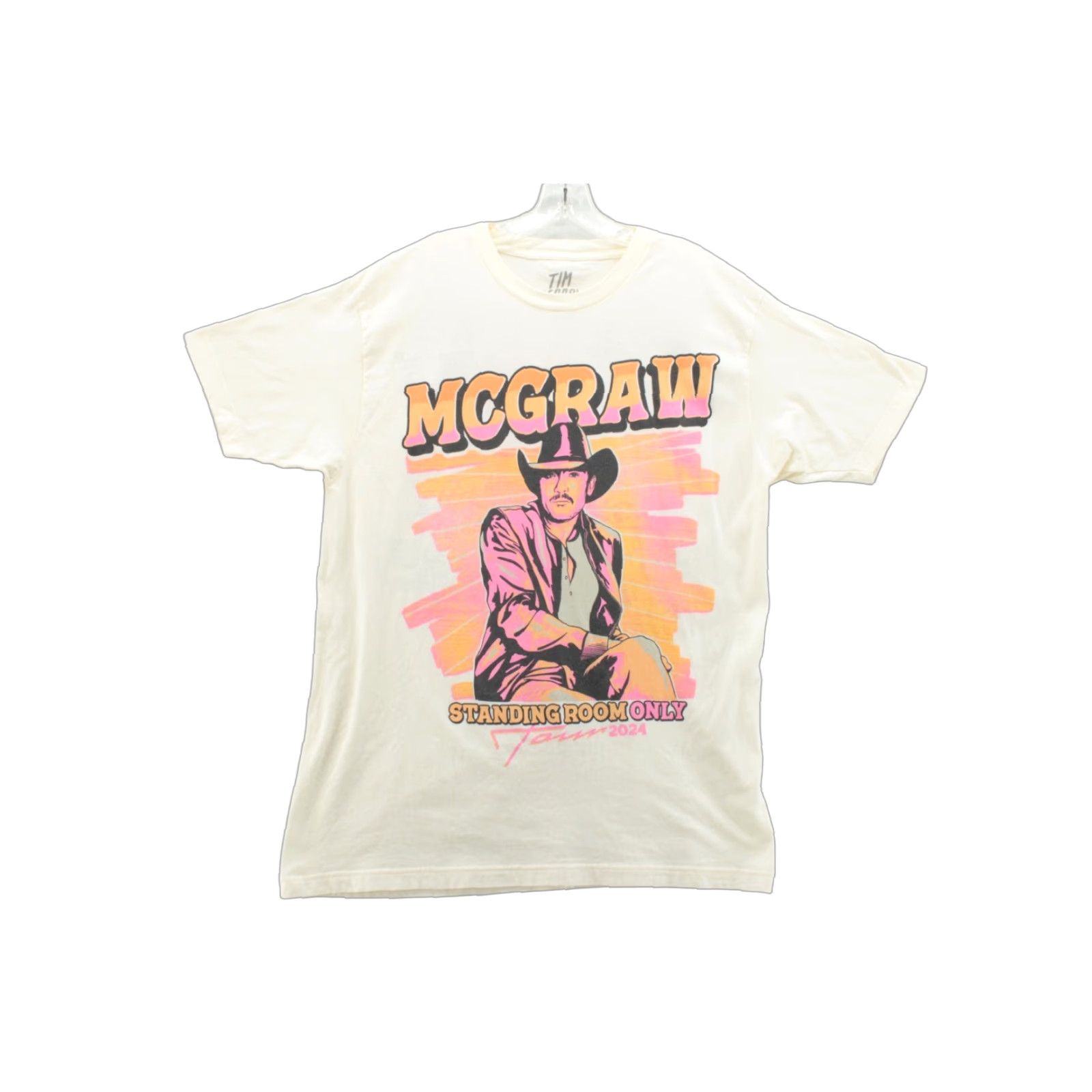 Vintage Tim Mcgraw Concert t Shirt Standing Room Only Tour 2024 Country Music Cream SZ L Size US L / EU 52-54 / 3 - 1 Thumbnail