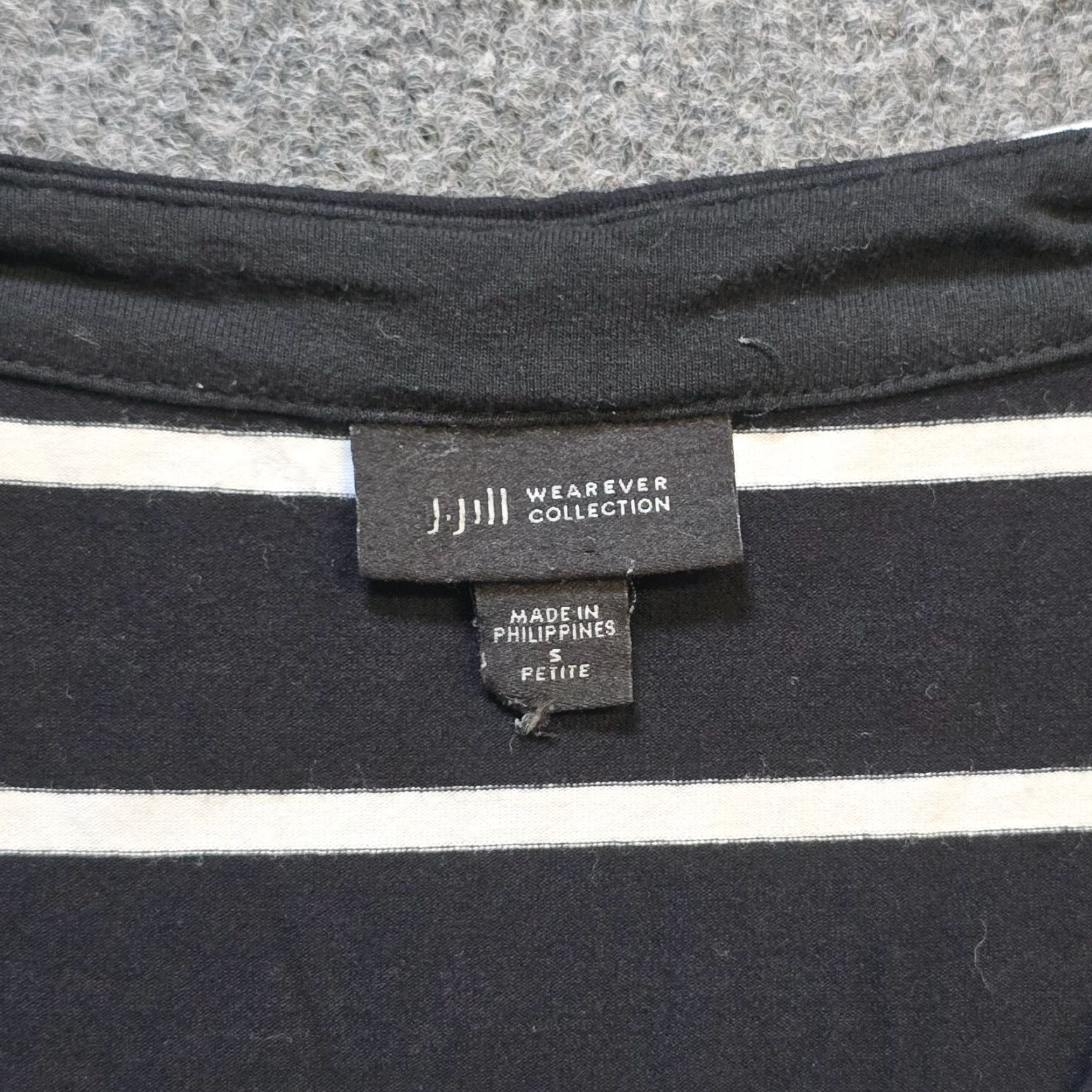 J. Jill J Jill Dress Womens Small Petite Black Striped Sheath Stretch Wearever Casual Size S / US 4 / IT 40 - 3 Thumbnail