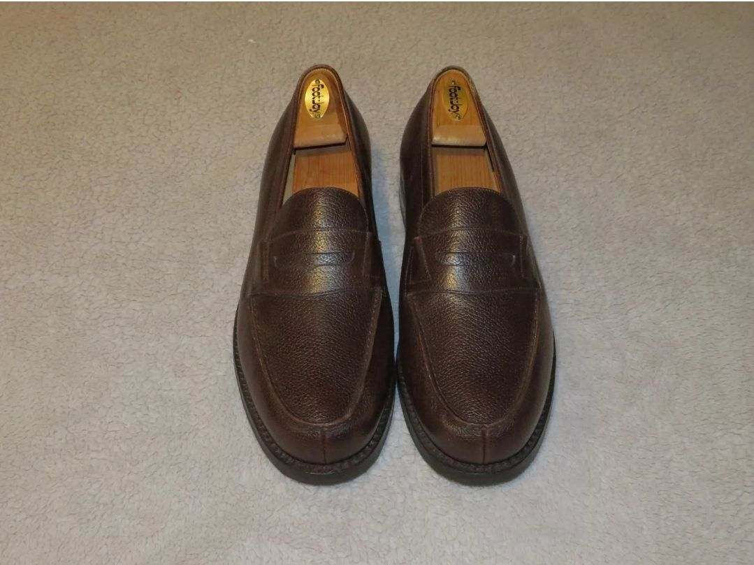 J.M. Weston Brown Grain Leather Split Toe Loafer 11.5 C NWB Size US 11.5 / EU 44-45 - 1 Thumbnail