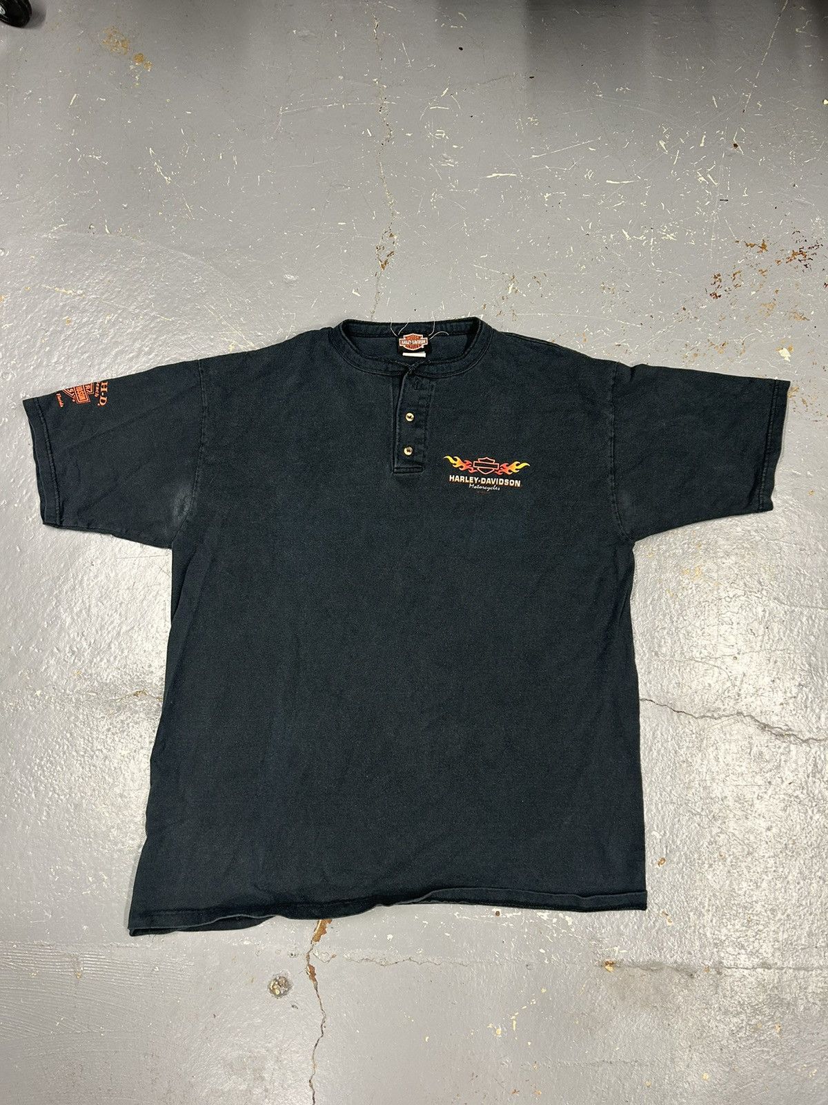 Harley Davidson × Vintage Crazy Vintage Y2K Black Harley Davidson Faded Tee Shirt Size US XL / EU 56 / 4 - 1 Thumbnail