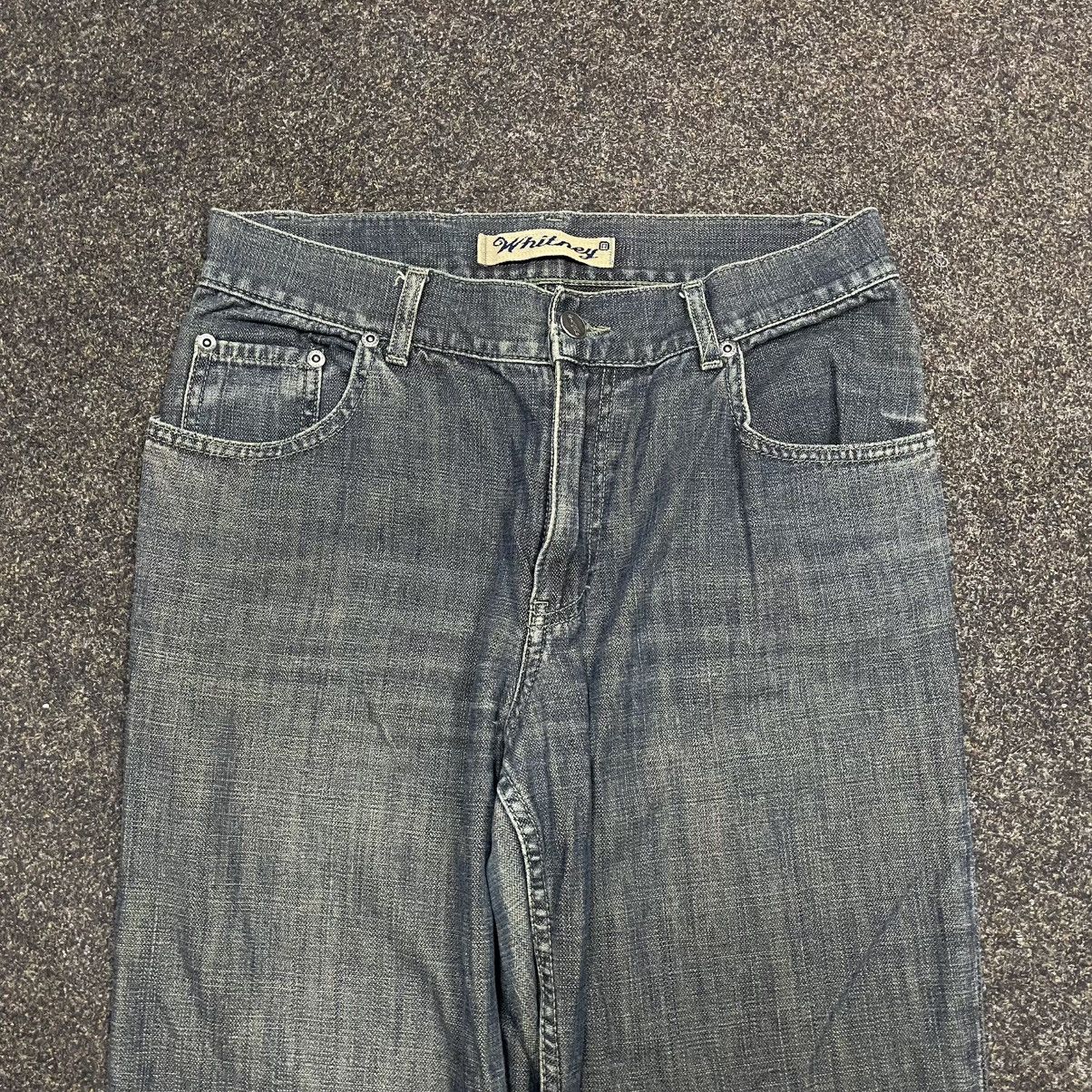 Vintage Vintage Y2K Baggy Wide Leg Faded Jeans Skater Logo 29 Size US 29 - 4 Thumbnail